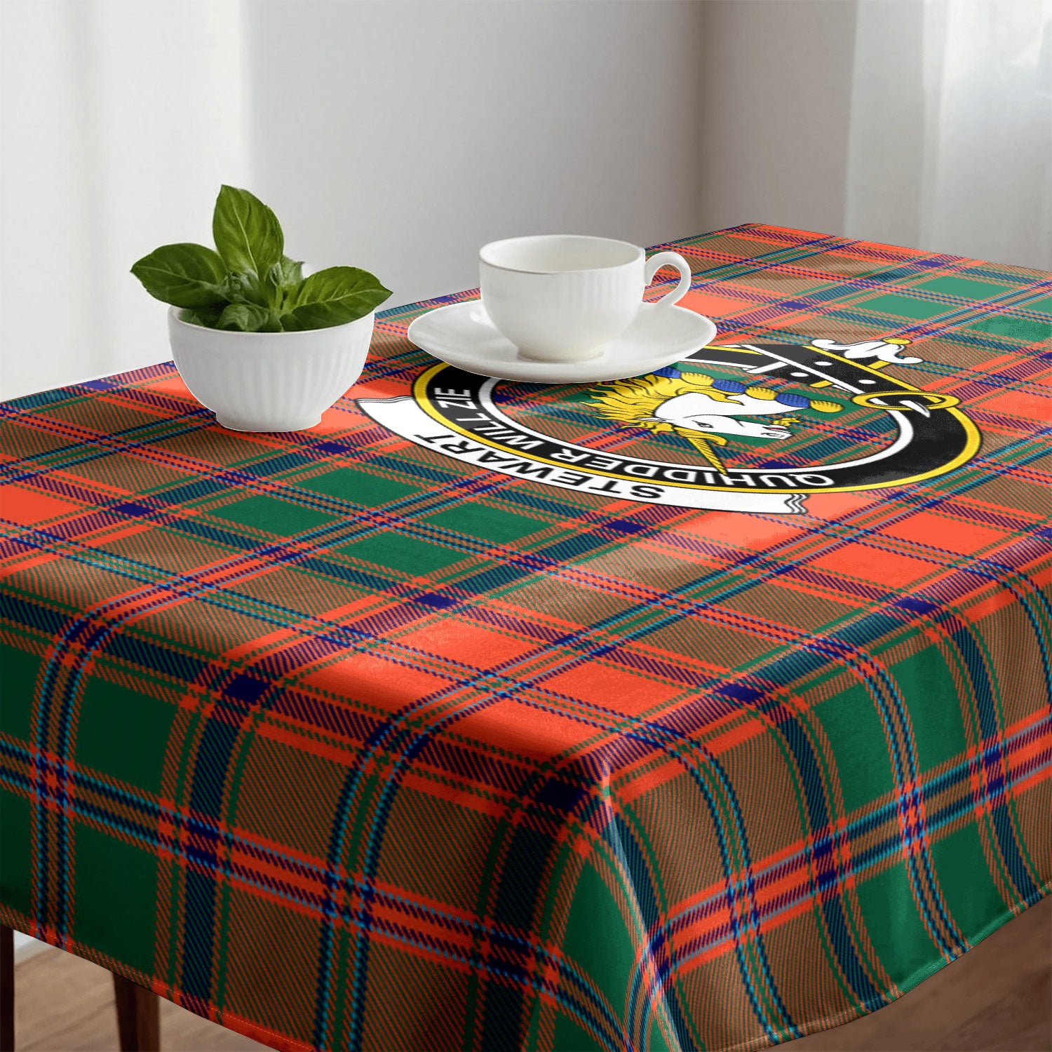 Stewart of Appin Ancient Tartan Crest Tablecloth