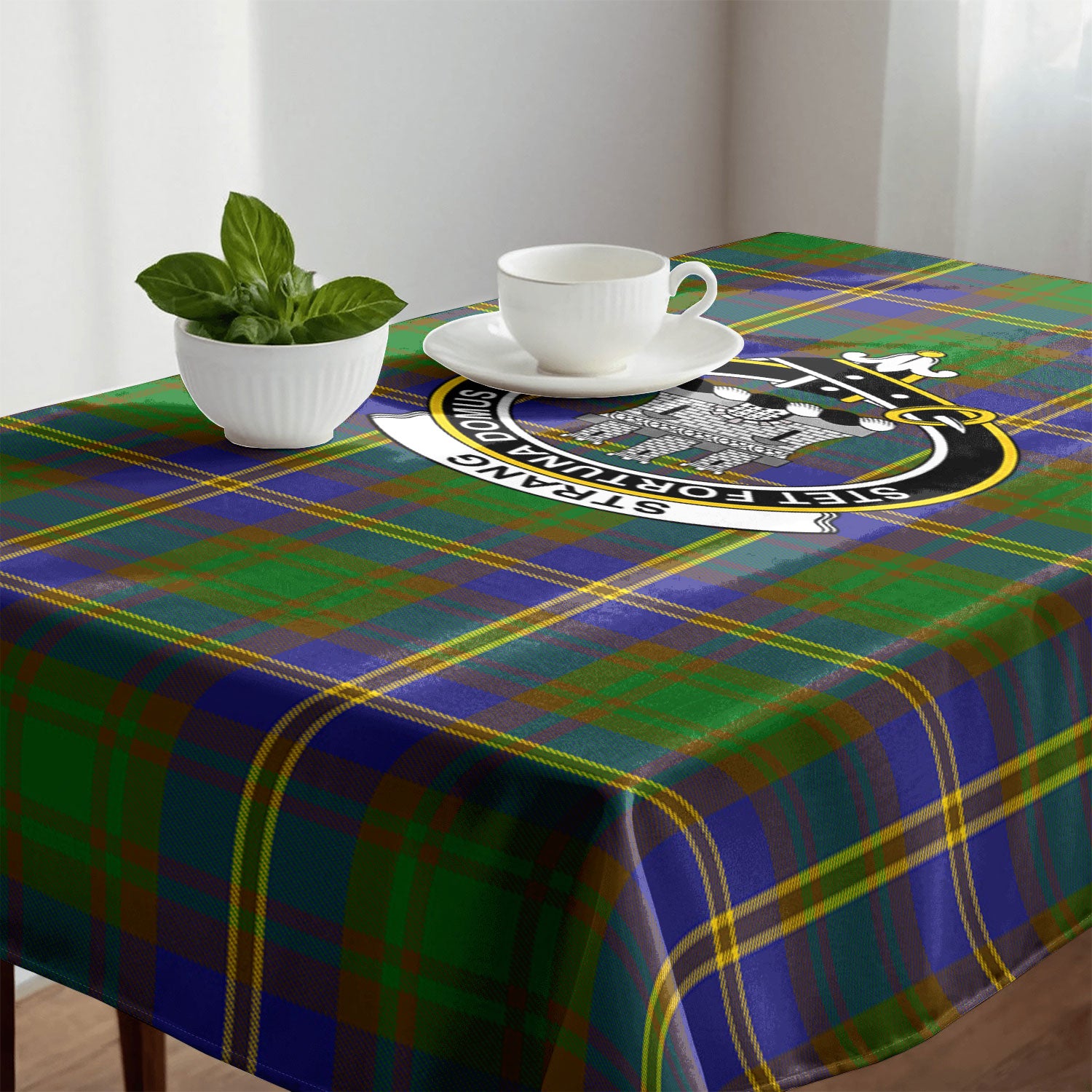 Strang (or Strange) Tartan Crest Tablecloth