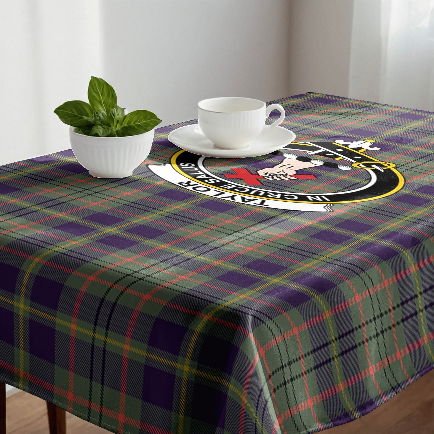 Taylor Weathered Tartan Crest Tablecloth