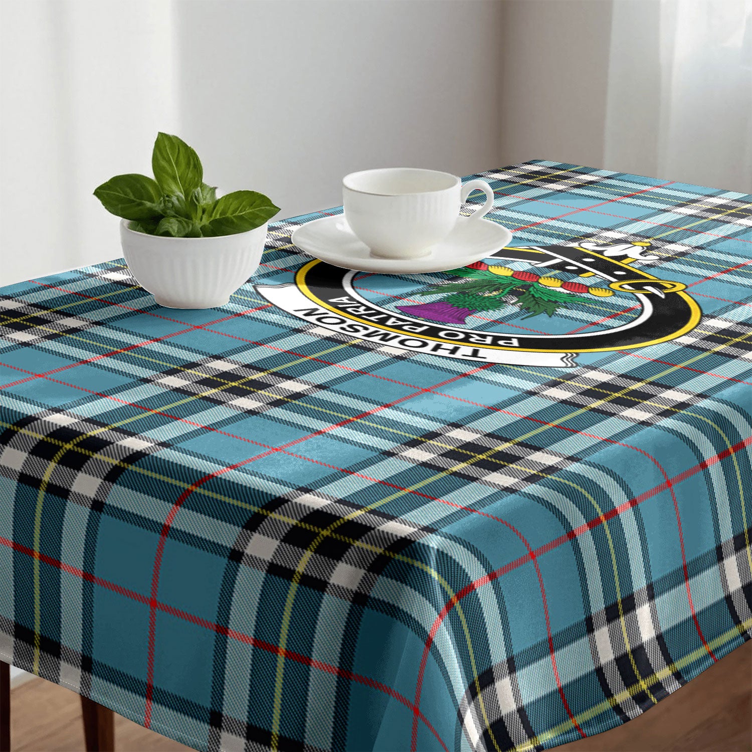 Thomson Blue Tartan Crest Tablecloth