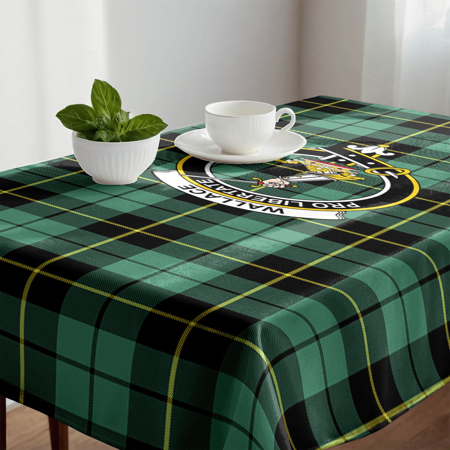 Wallace Hunting Ancient Tartan Crest Tablecloth