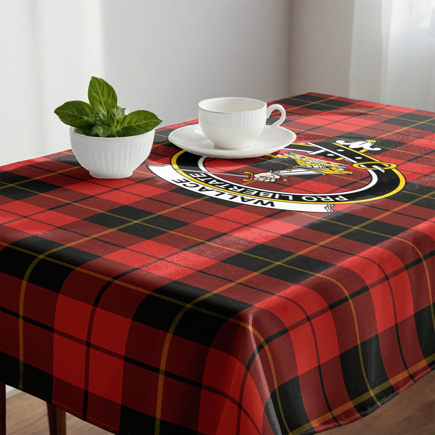 Wallace Weathered Tartan Crest Tablecloth