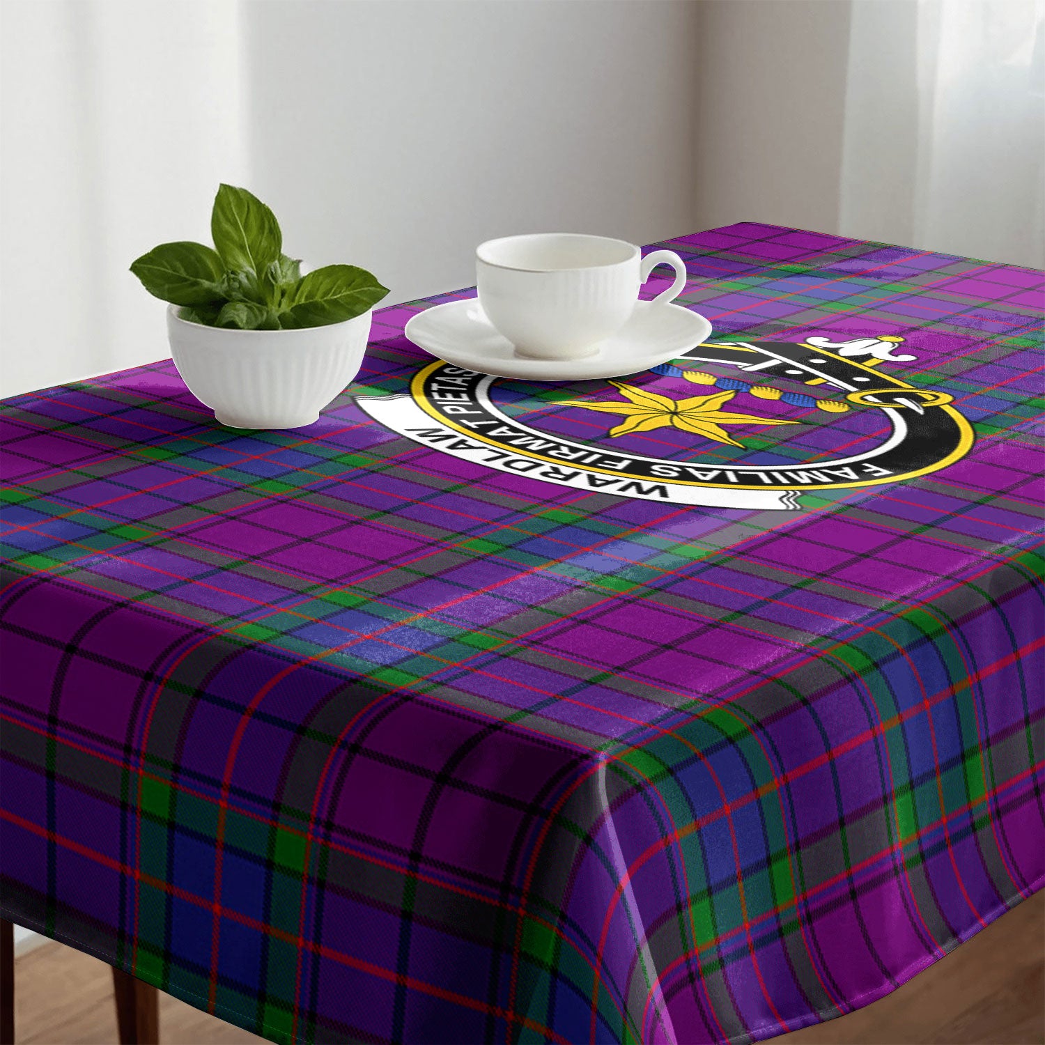 Wardlaw Modern Tartan Crest Tablecloth