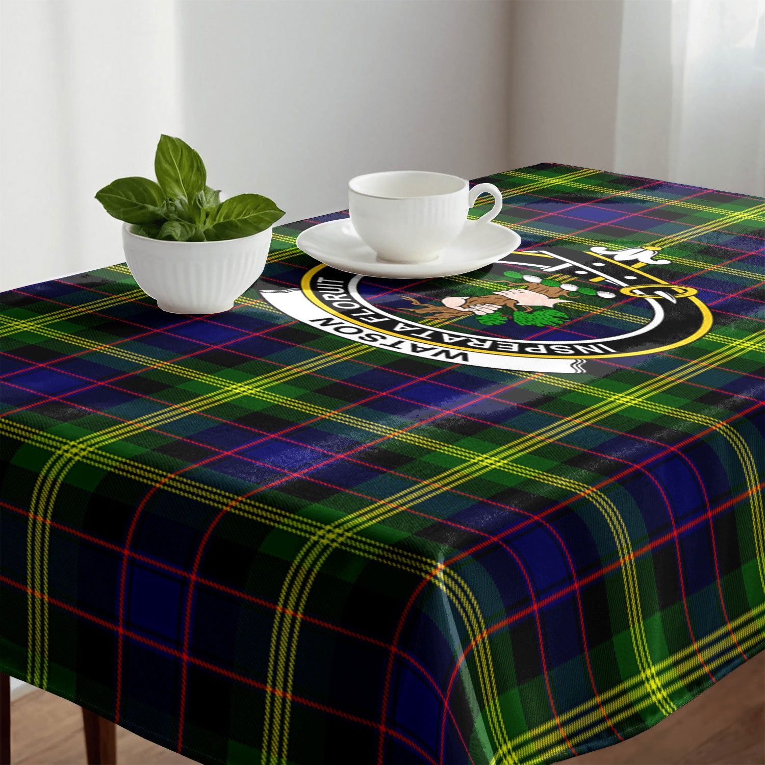 Watson Modern Tartan Crest Tablecloth