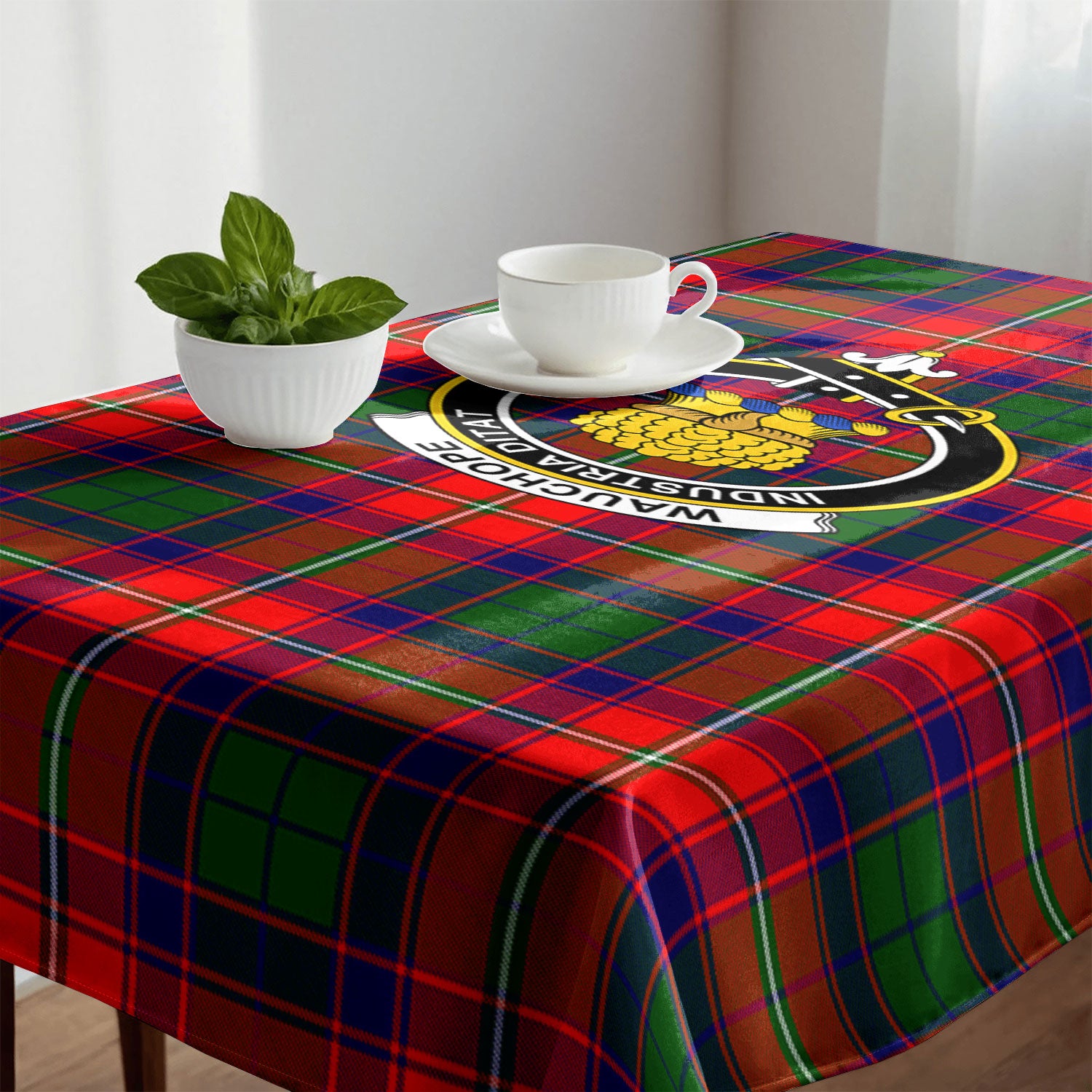 Wauchope (or Waugh) Tartan Crest Tablecloth