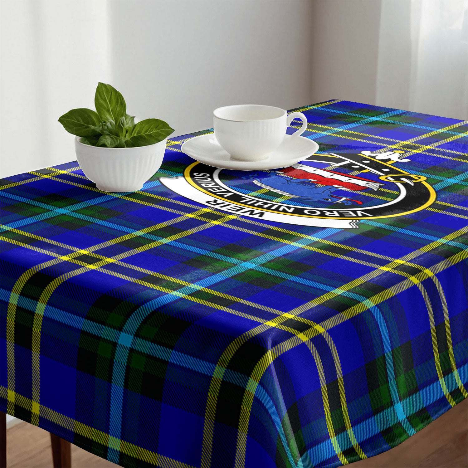 Weir Modern Tartan Crest Tablecloth