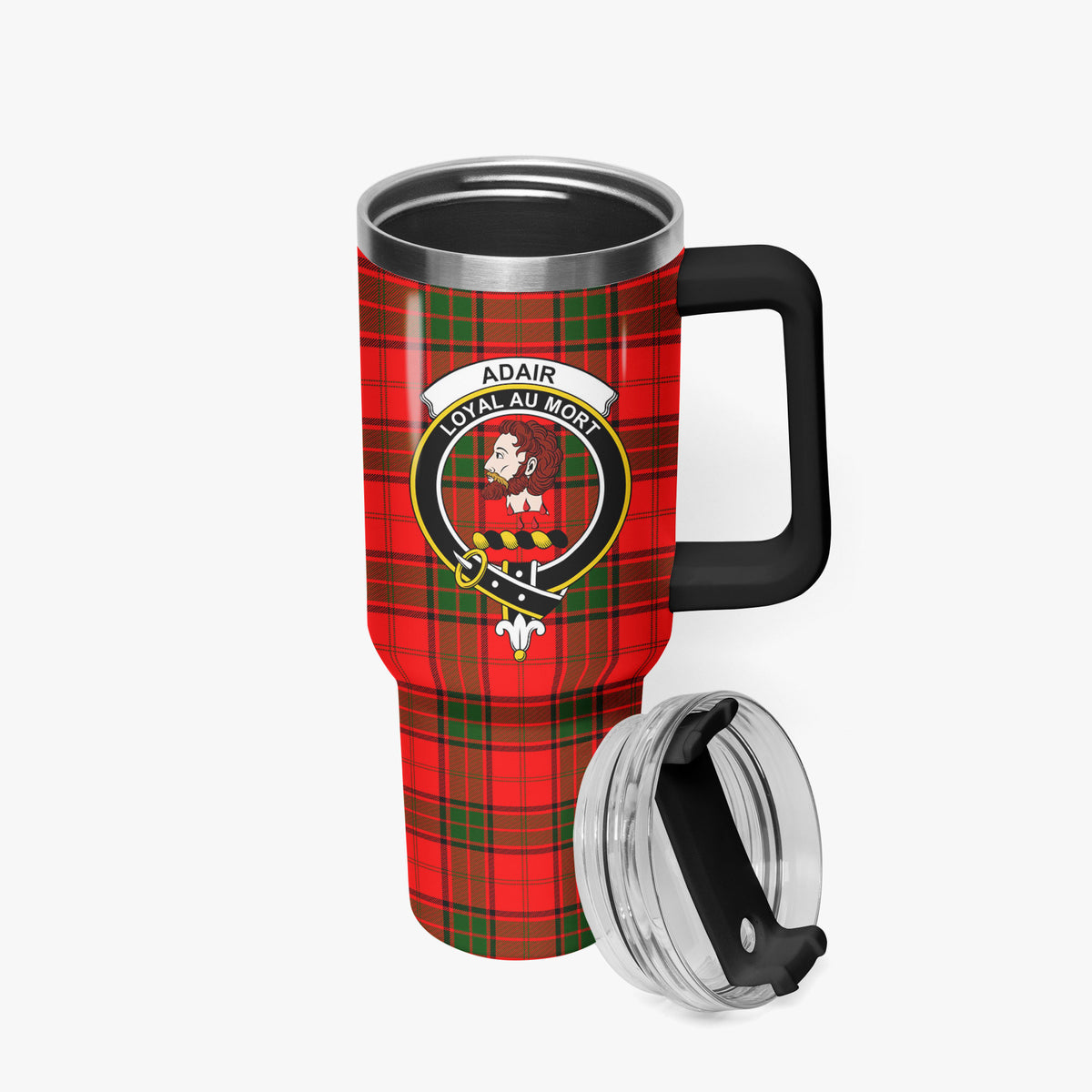 Adair Modern Tartan Crest 40 oz Insulated Tumbler with Handle