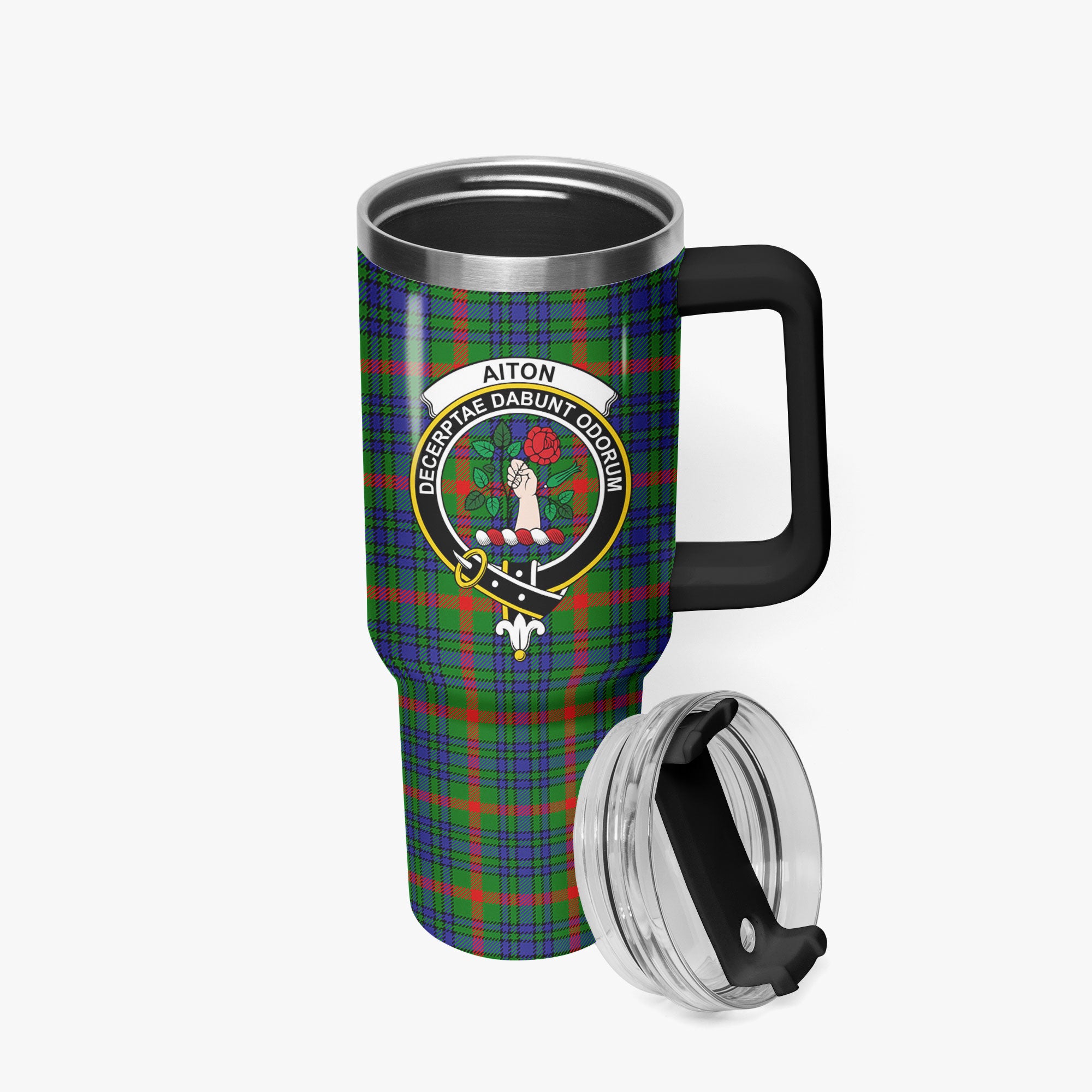 Aiton Tartan Crest 40 oz Insulated Tumbler with Handle