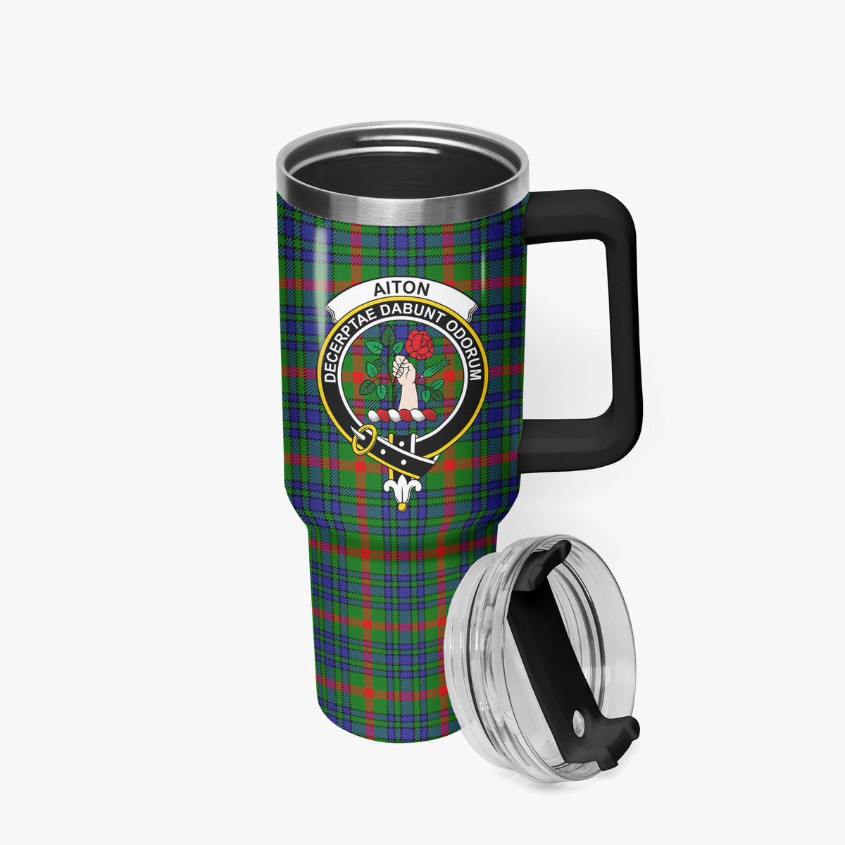 Aiton Tartan Crest 40 oz Insulated Tumbler with Handle