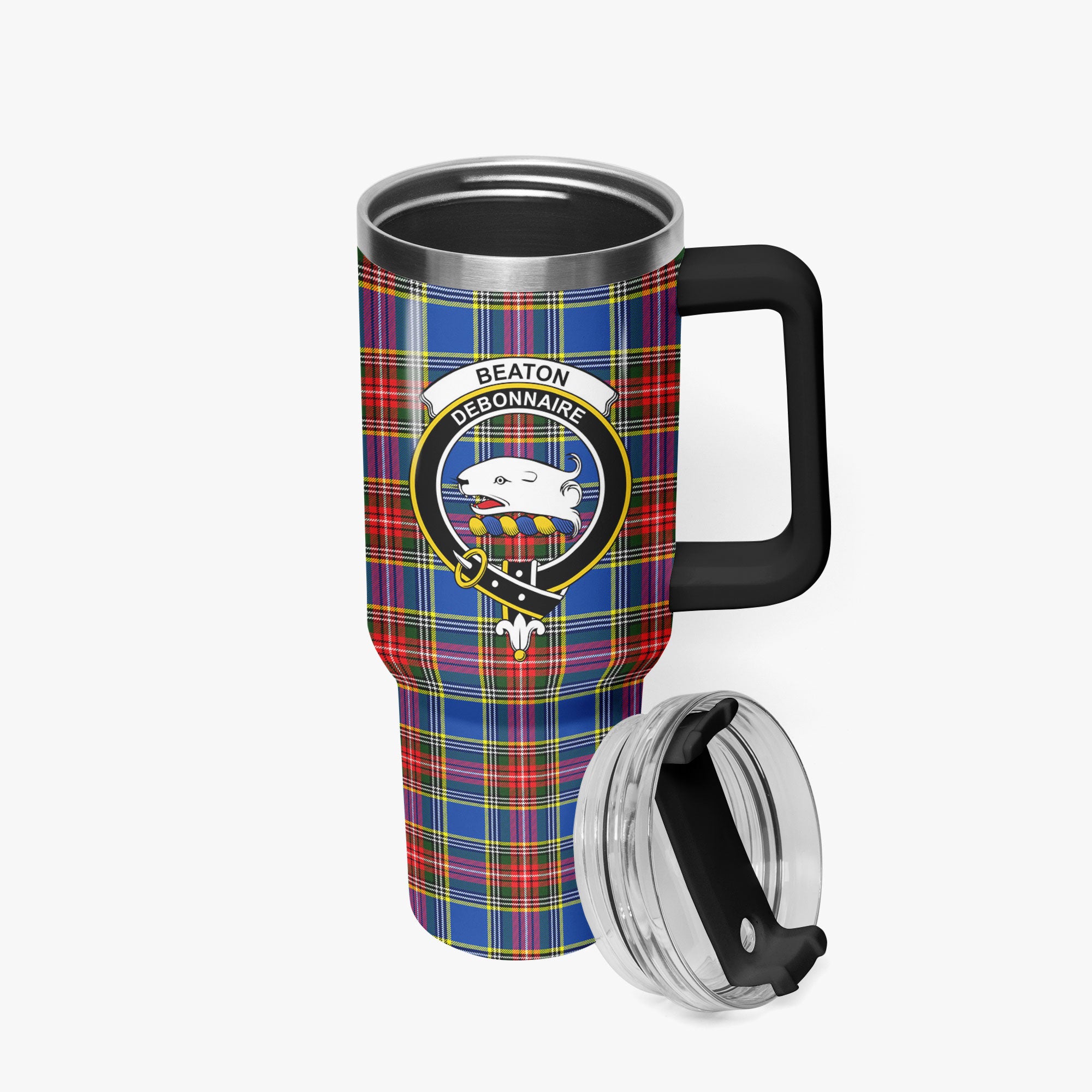 Beaton Modern Tartan Crest 40 oz Insulated Tumbler with Handle