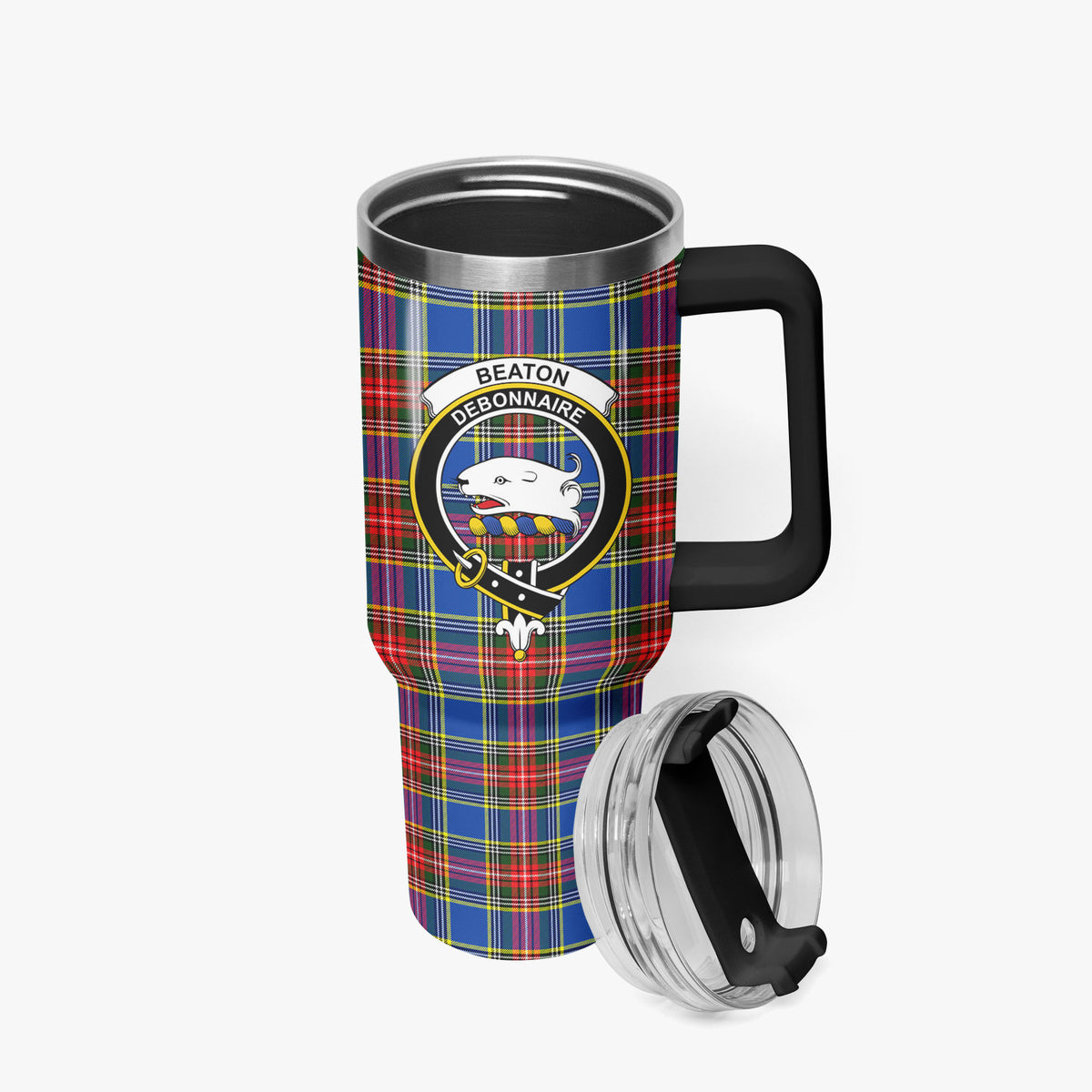 Beaton Modern Tartan Crest 40 oz Insulated Tumbler with Handle