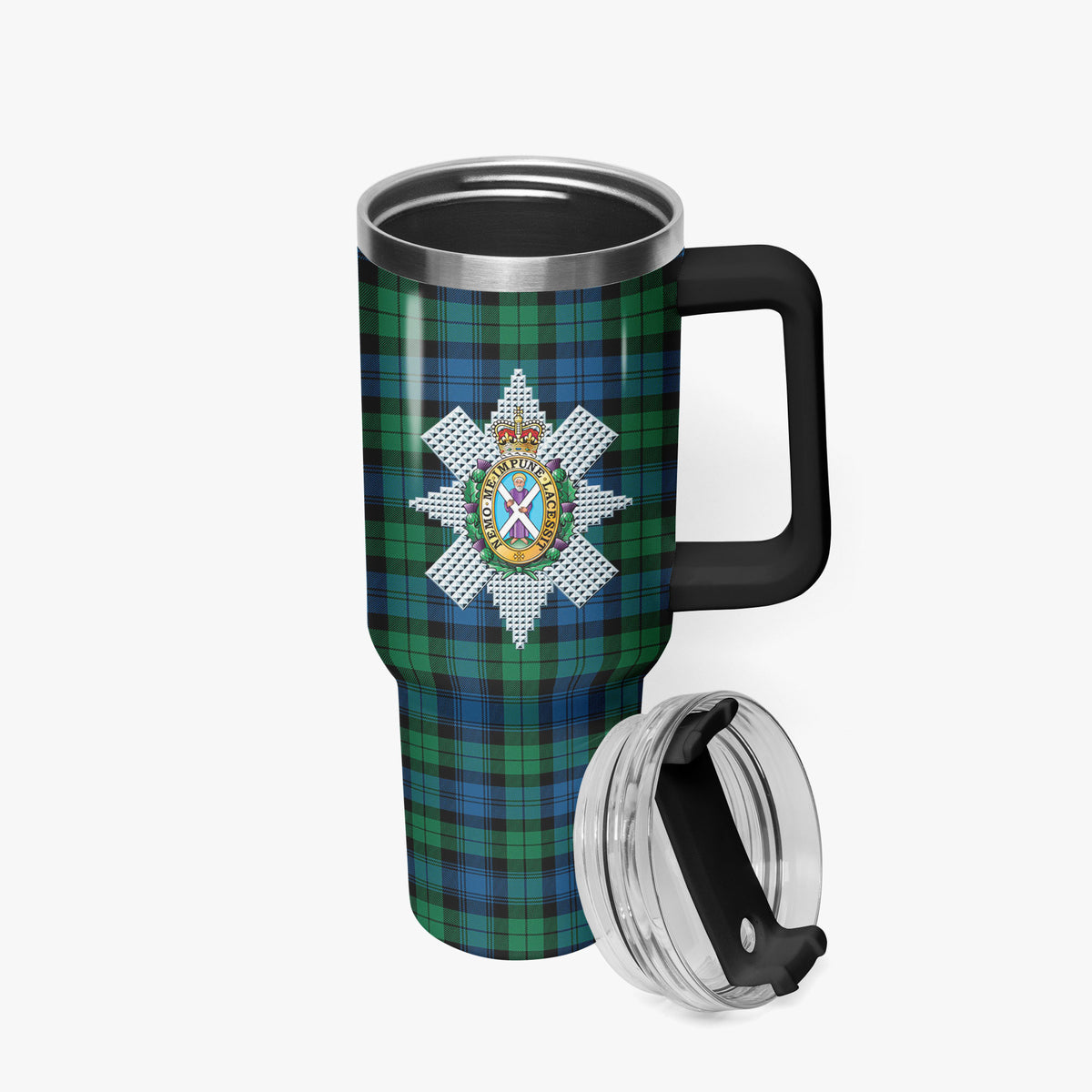 Black Watch Ancient Tartan Crest 40 oz Insulated Tumbler with Handle