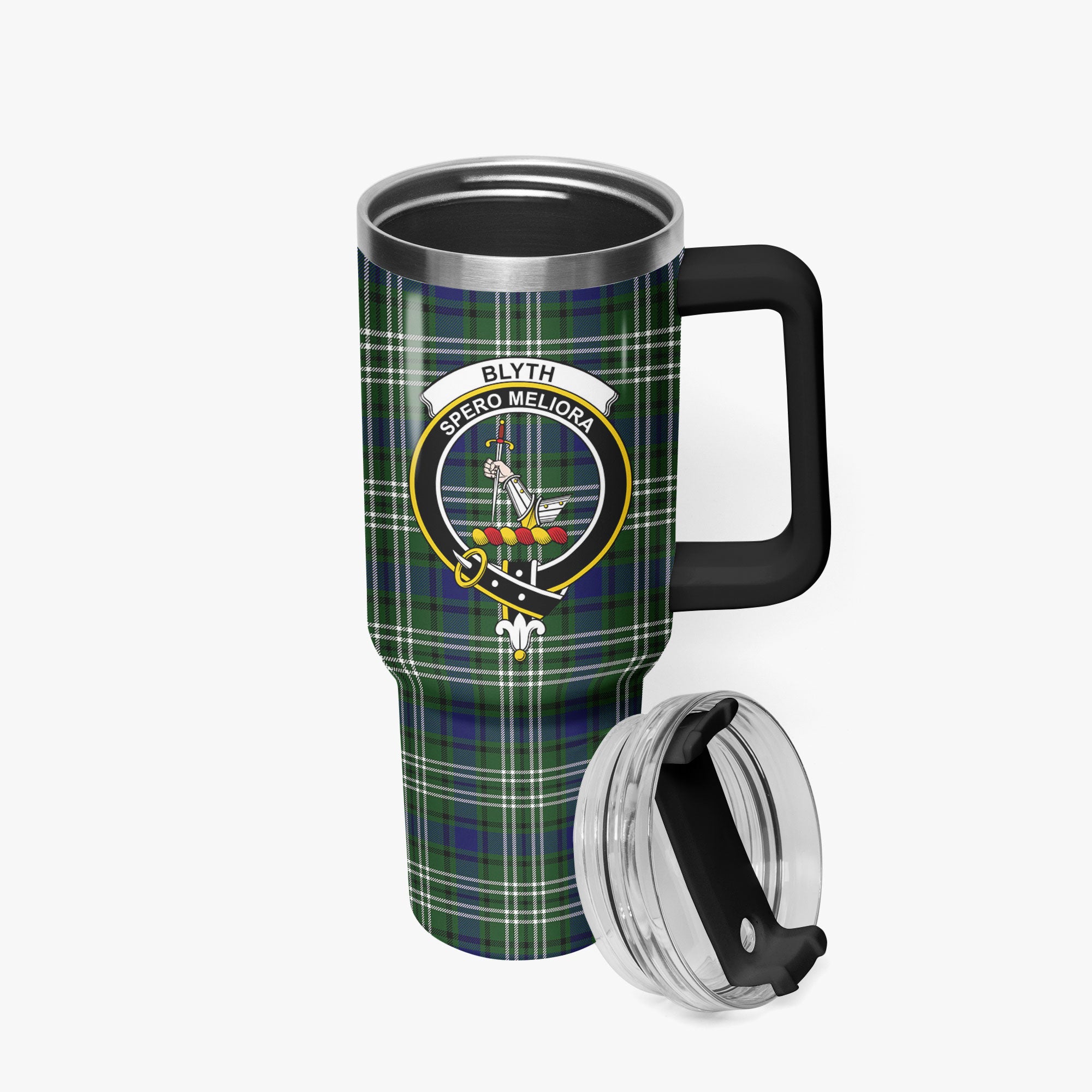 Blyth Tartan Crest 40 oz Insulated Tumbler with Handle