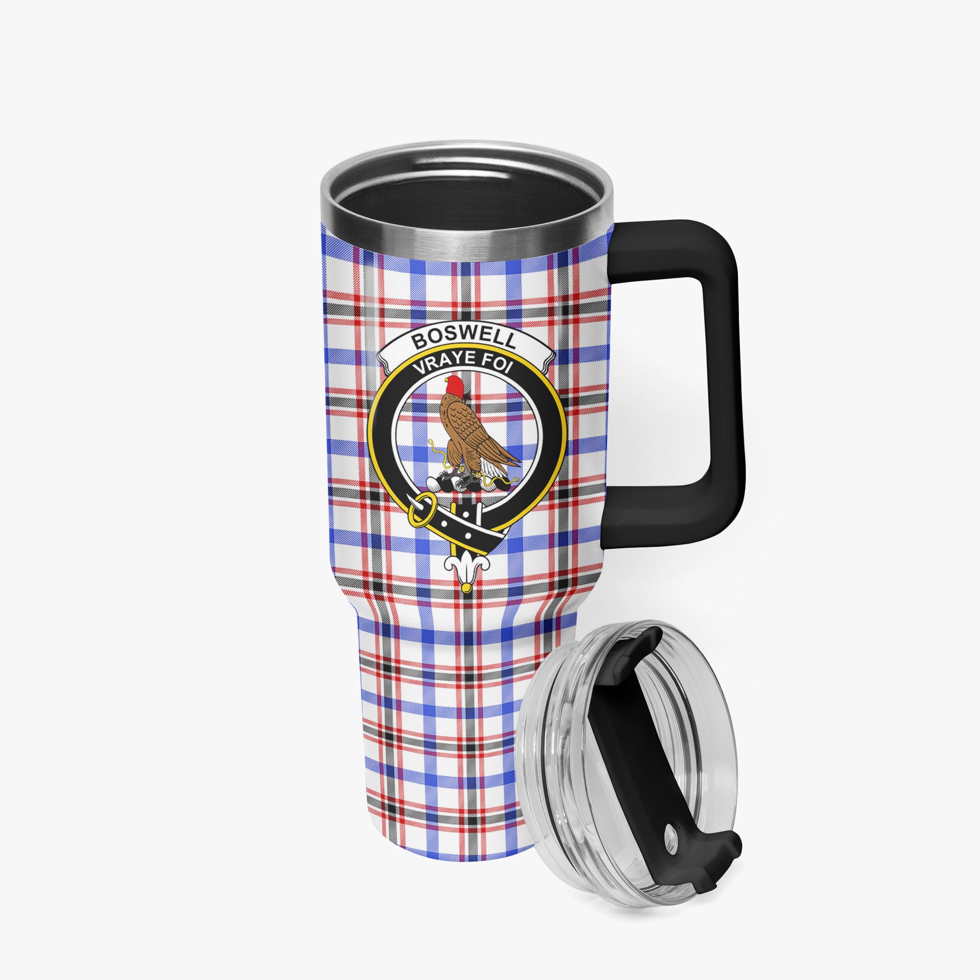 Boswell Modern Tartan Crest 40 oz Insulated Tumbler with Handle