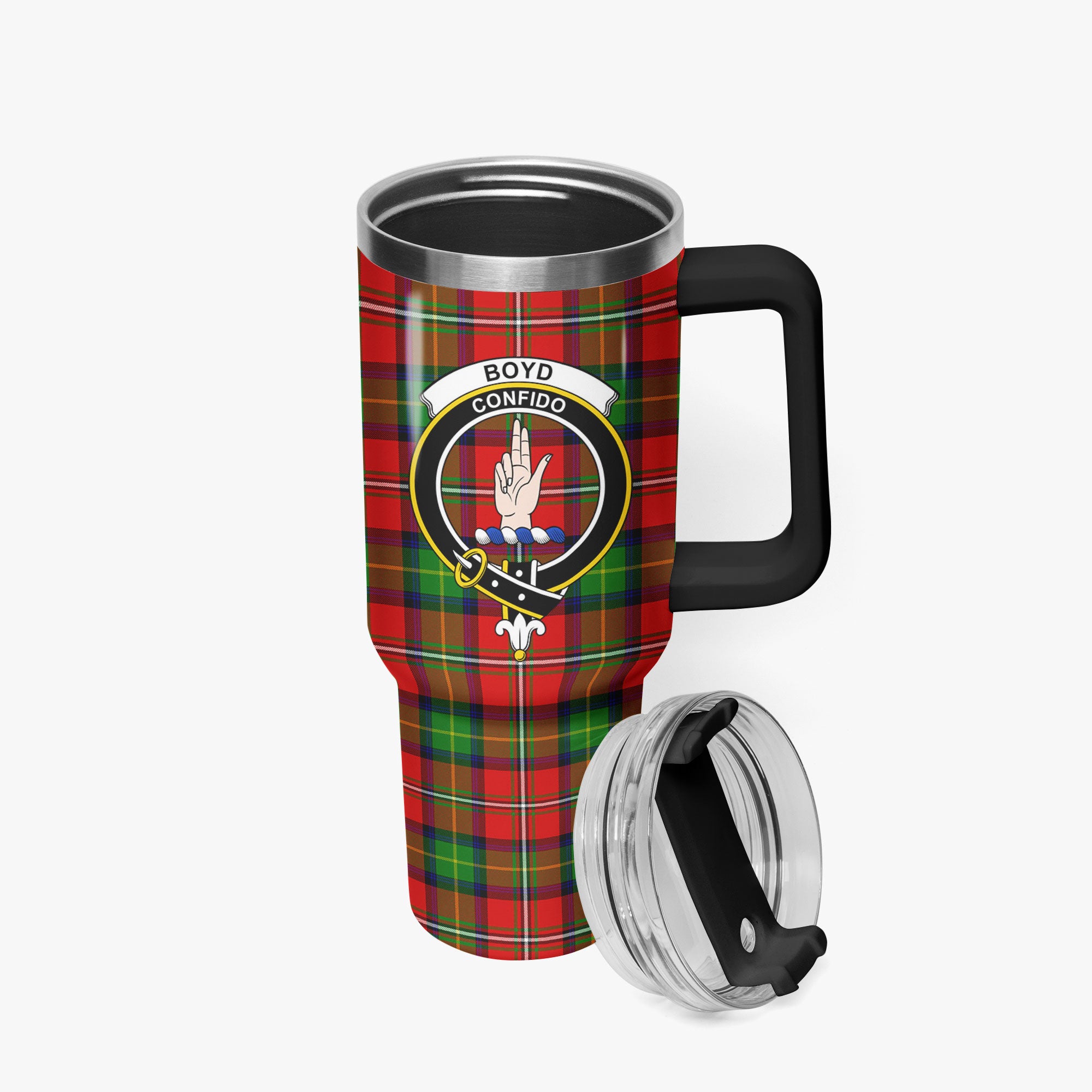 Boyd Modern Tartan Crest 40 oz Insulated Tumbler with Handle
