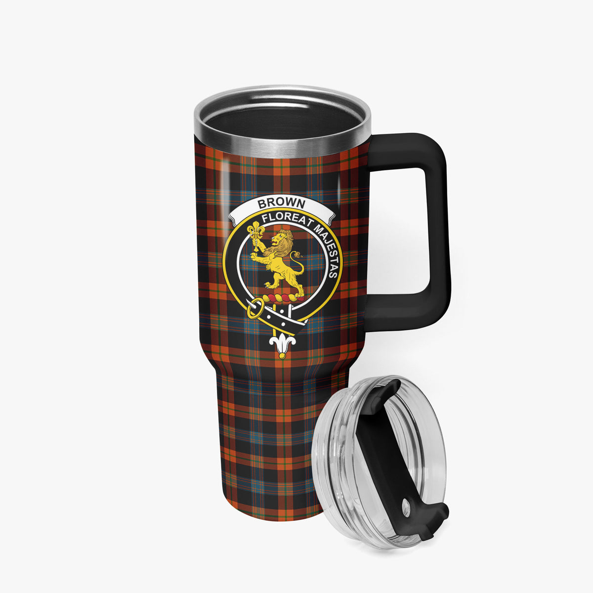 Brown Ancient Tartan Crest 40 oz Insulated Tumbler with Handle