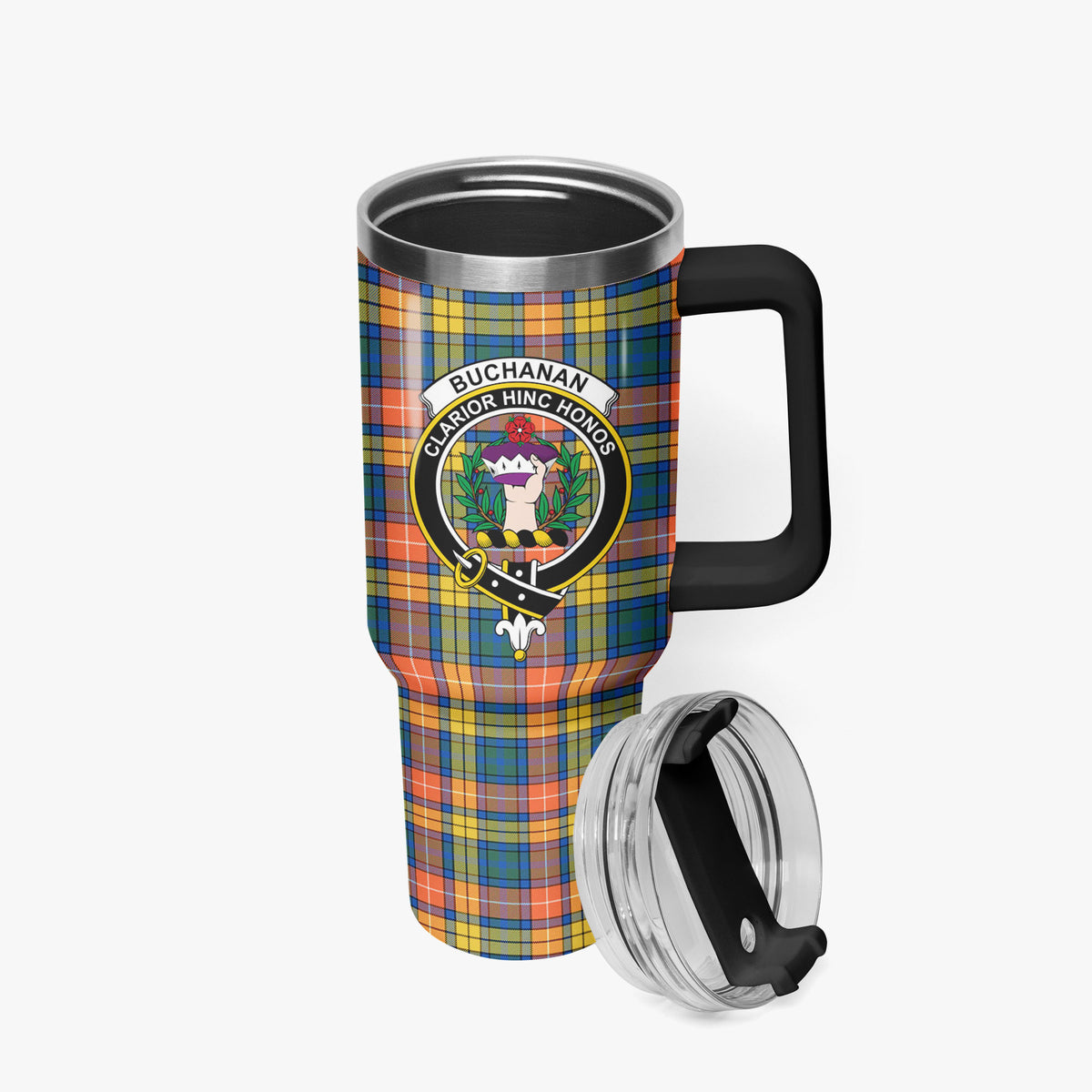 Buchanan Ancient Tartan Crest 40 oz Insulated Tumbler with Handle