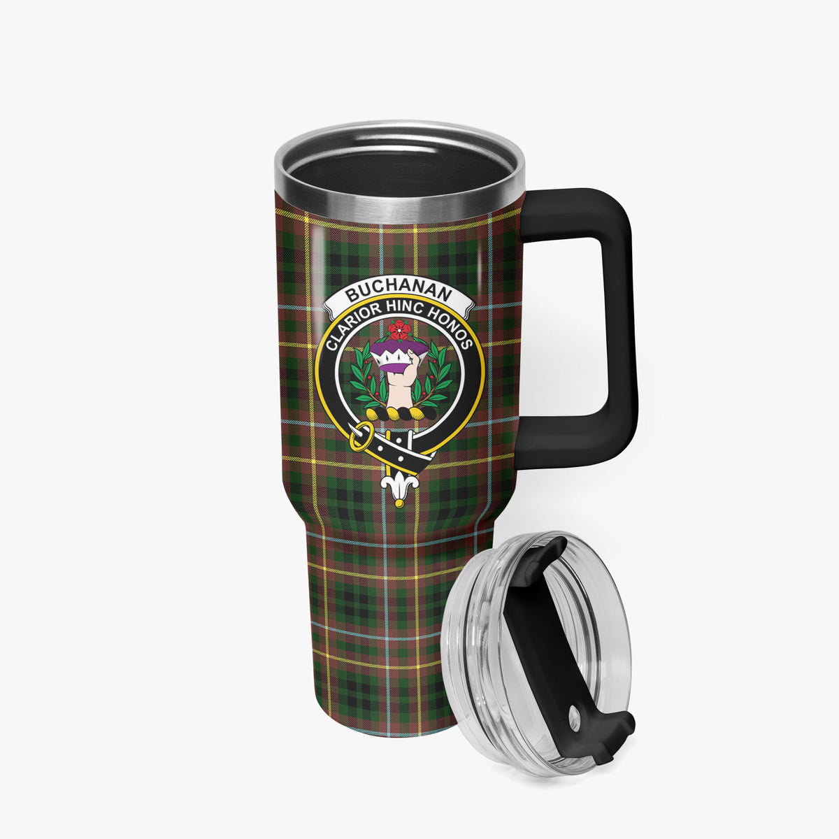Buchanan Hunting Tartan Crest 40 oz Insulated Tumbler with Handle