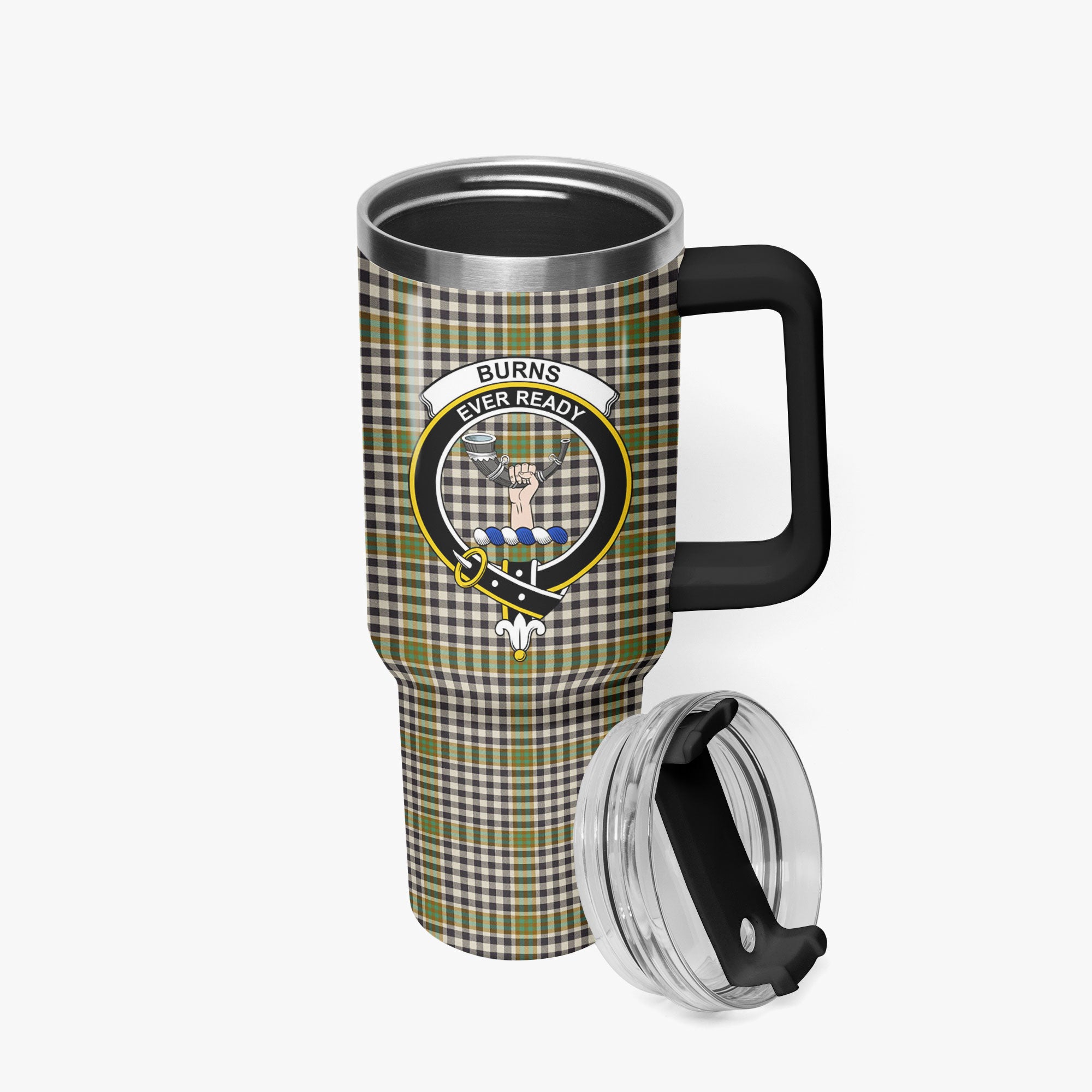 Burns Check Tartan Crest 40 oz Insulated Tumbler with Handle