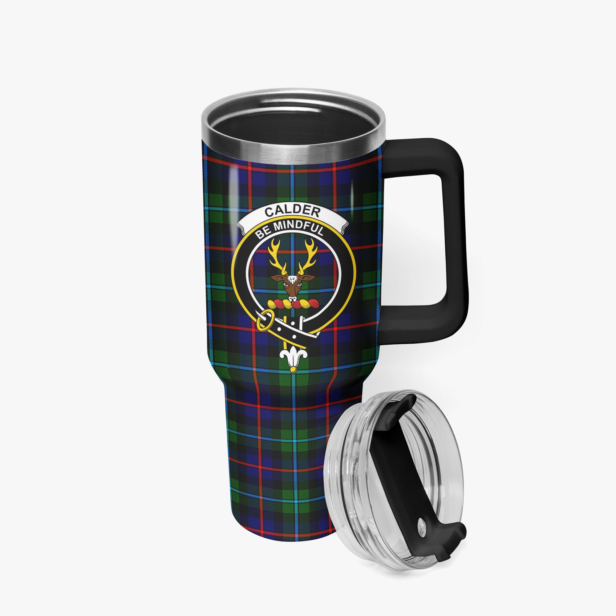 Calder Tartan Crest 40 oz Insulated Tumbler with Handle