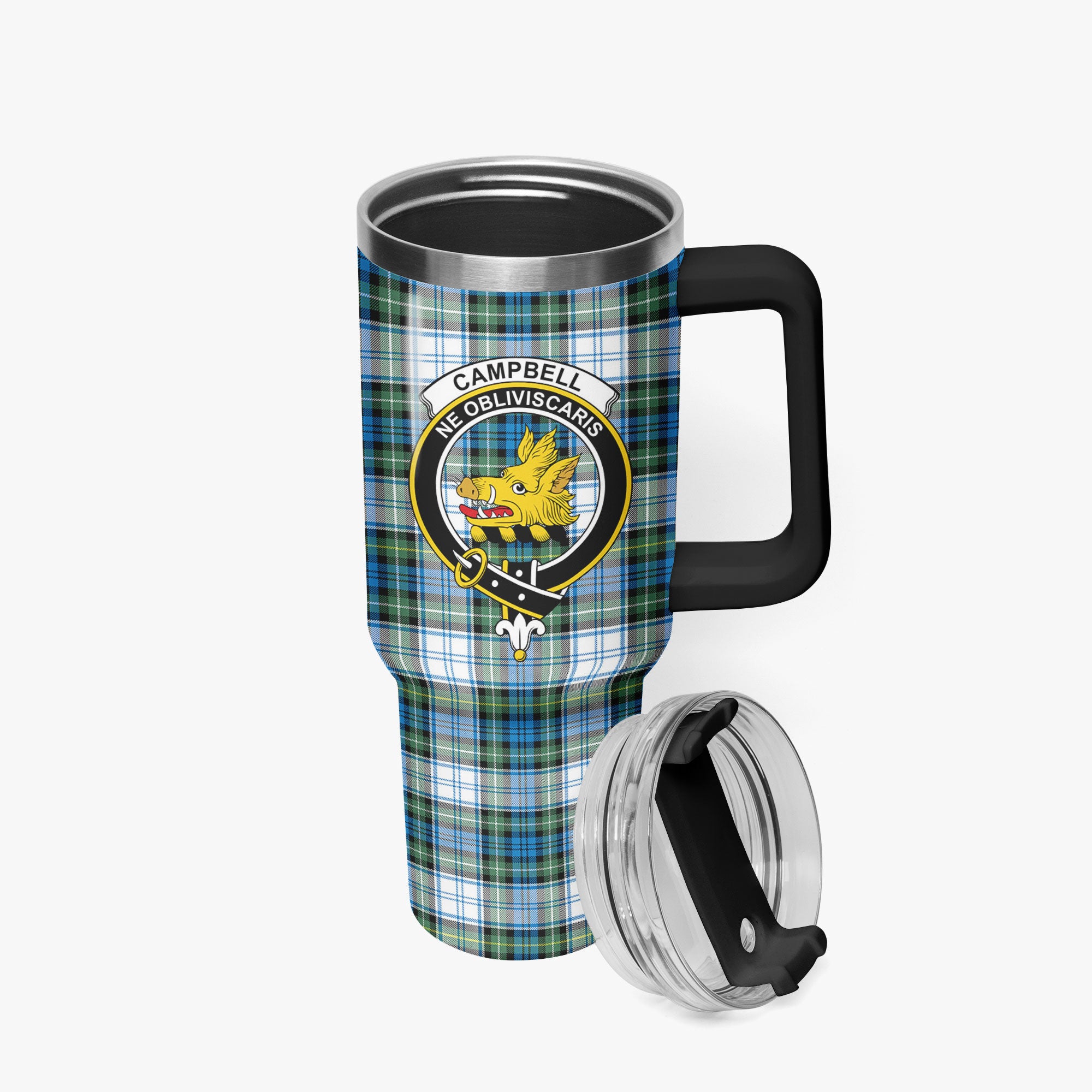 Campbell Dress Ancient Tartan Crest 40 oz Insulated Tumbler with Handle