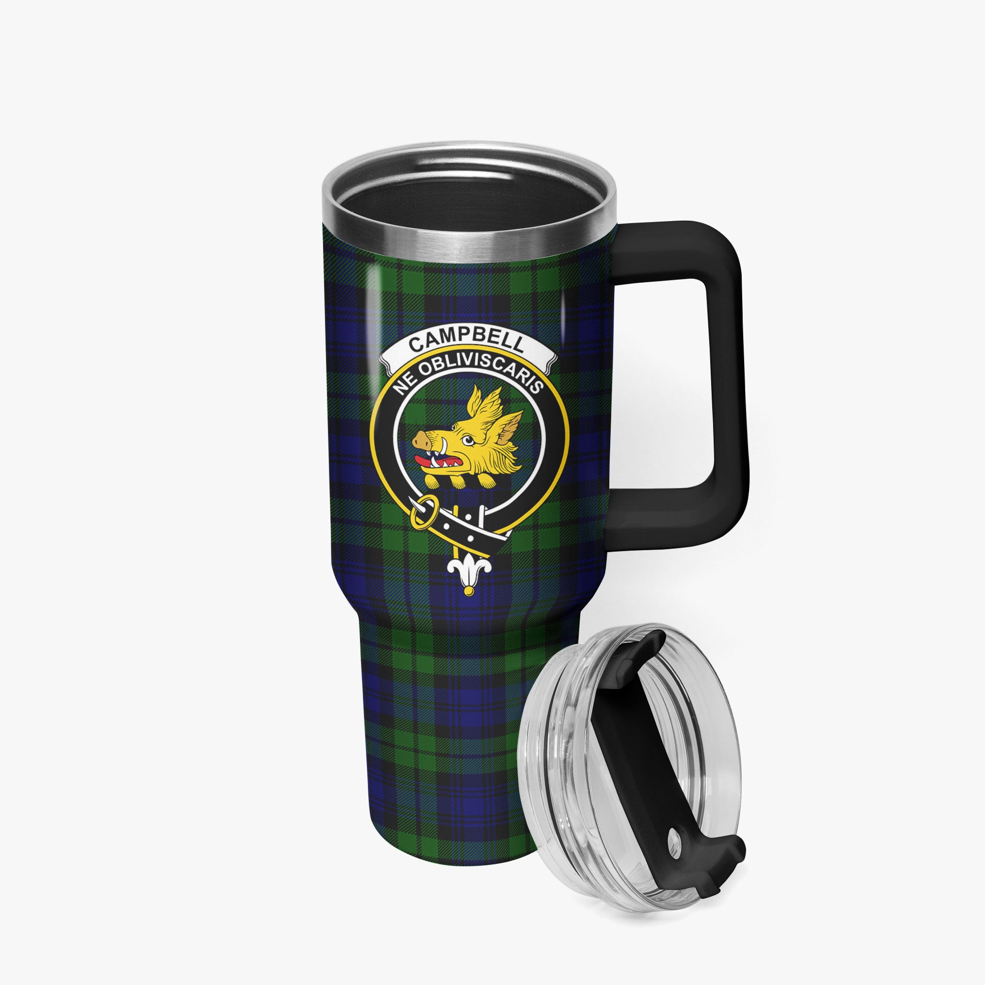 Campbell Modern Tartan Crest 40 oz Insulated Tumbler with Handle