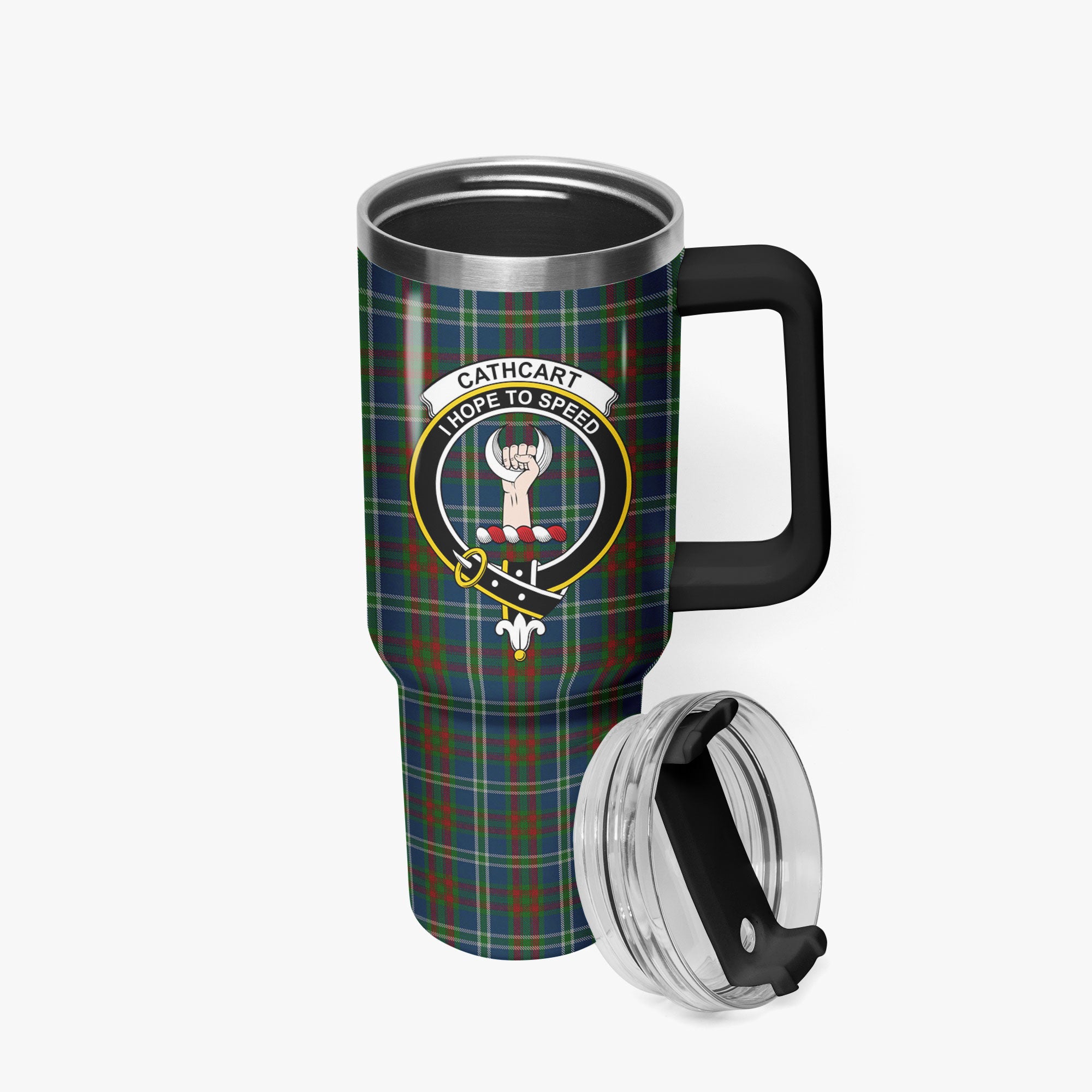 Cathcart Tartan Crest 40 oz Insulated Tumbler with Handle