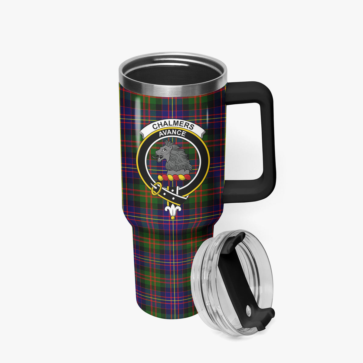 Chalmers Tartan Crest 40 oz Insulated Tumbler with Handle