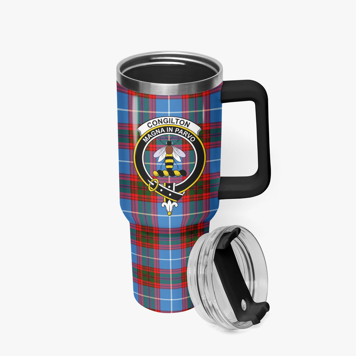 Congilton Tartan Crest 40 oz Insulated Tumbler with Handle