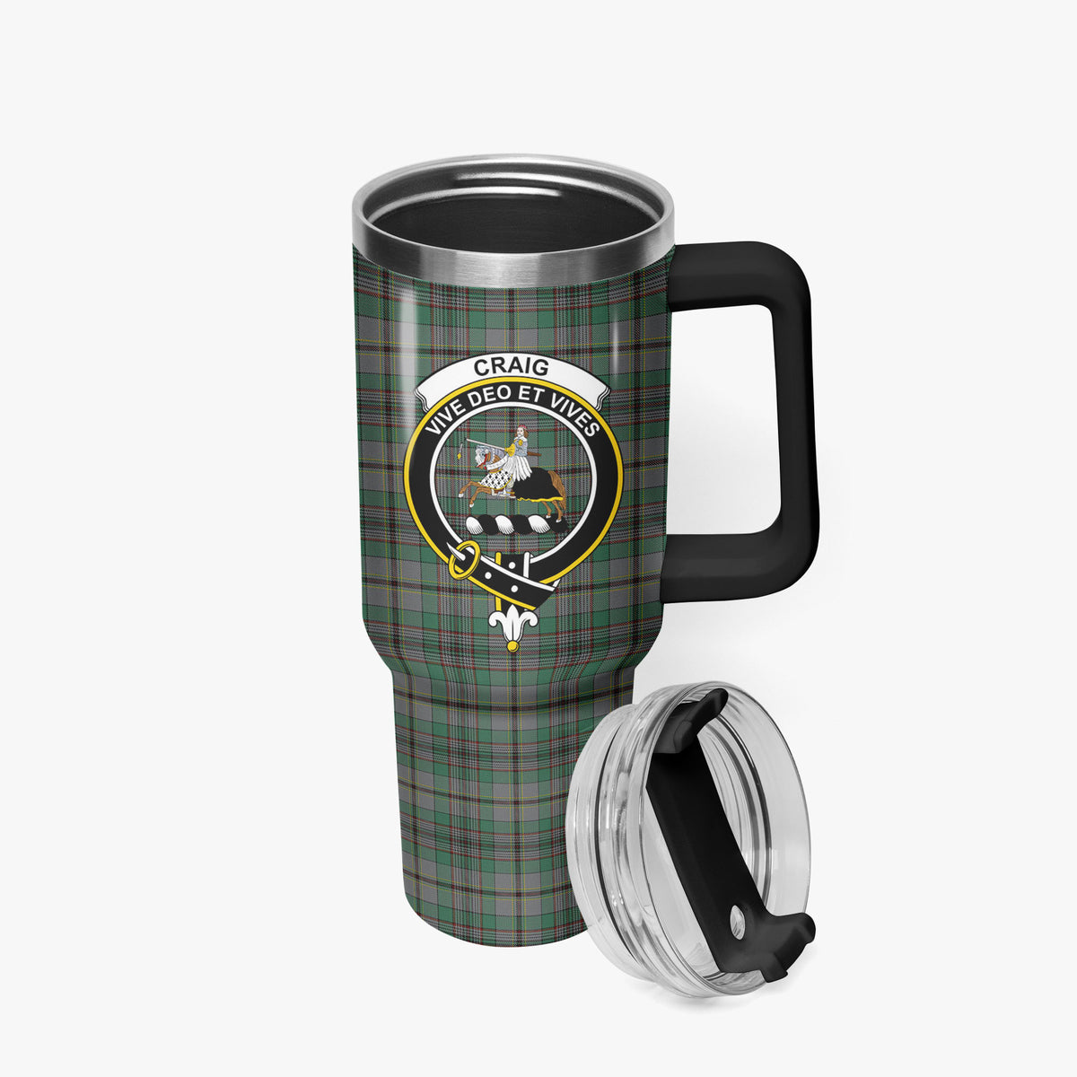 Craig Tartan Crest 40 oz Insulated Tumbler with Handle