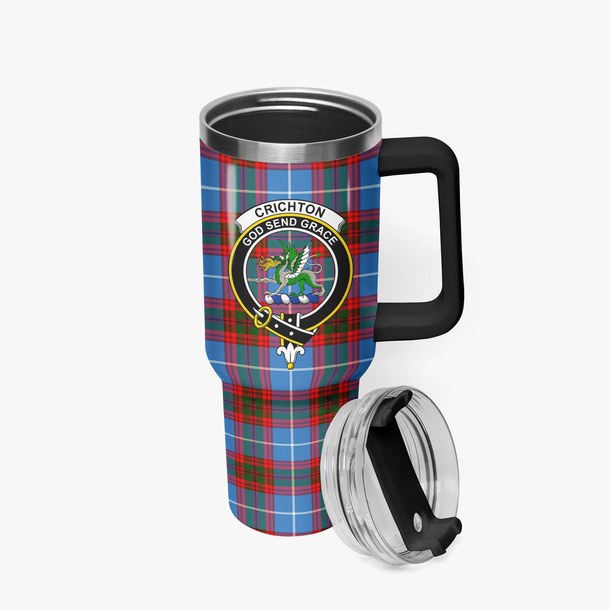 Crichton Tartan Crest 40 oz Insulated Tumbler with Handle