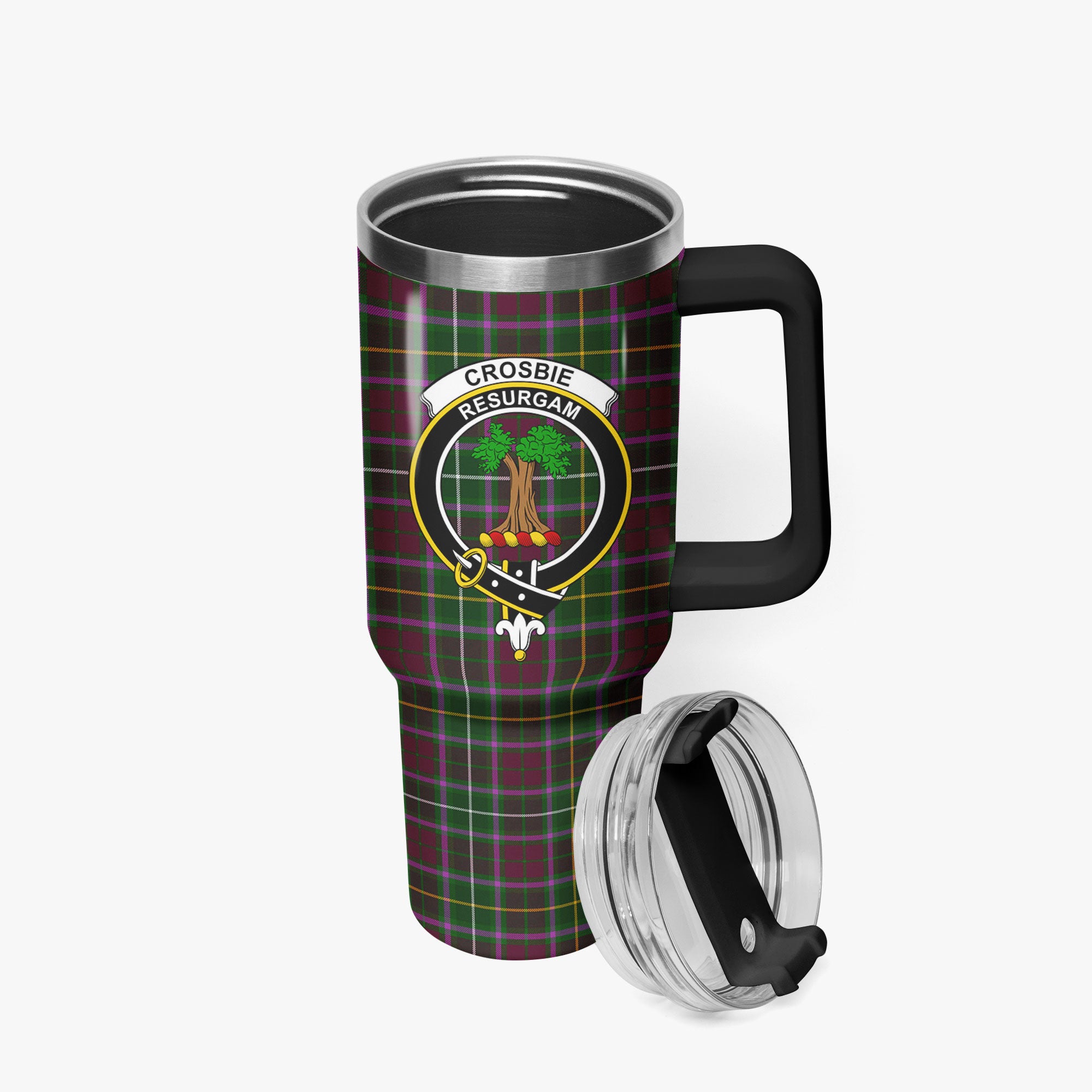 Crosbie Tartan Crest 40 oz Insulated Tumbler with Handle
