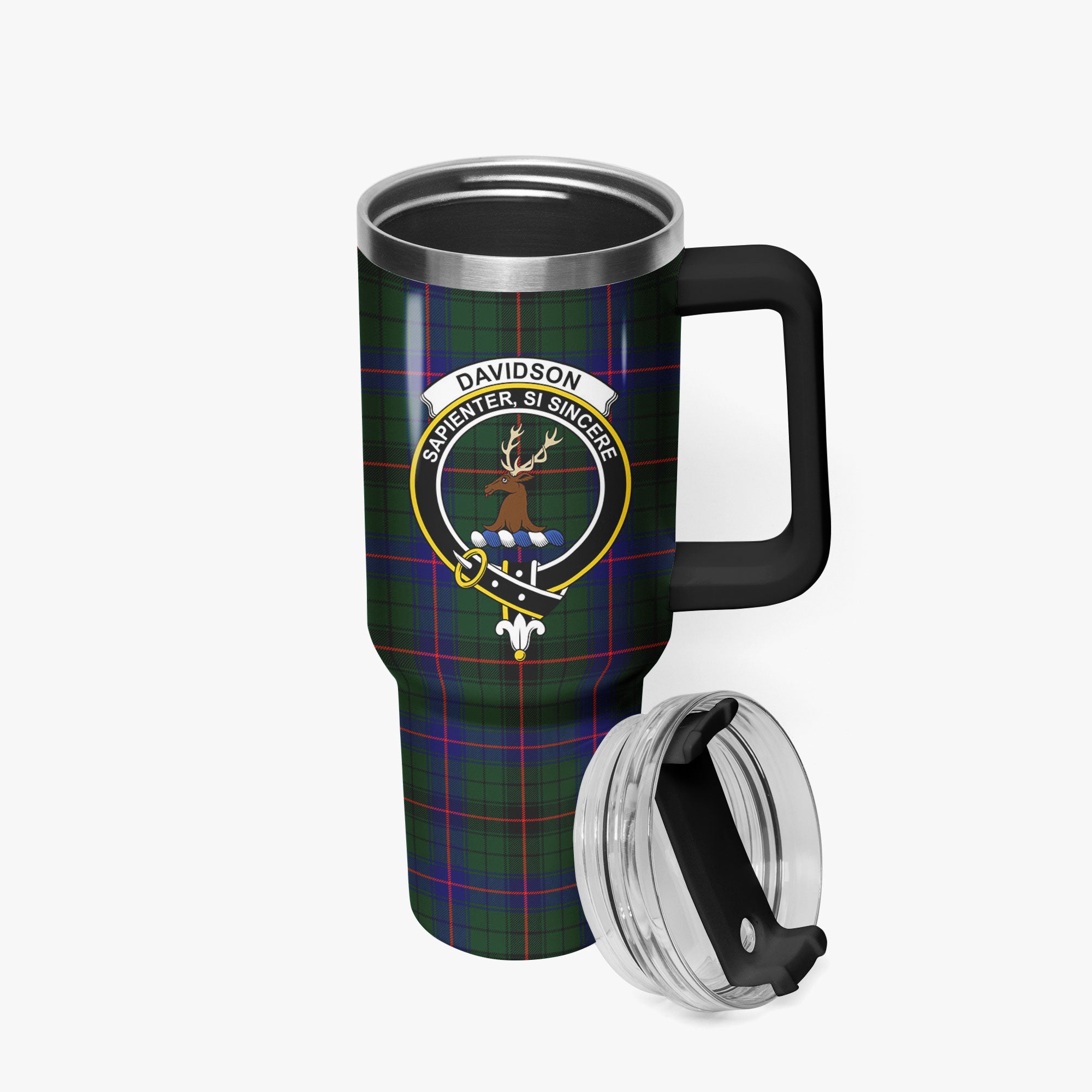 Davidson Modern Tartan Crest 40 oz Insulated Tumbler with Handle