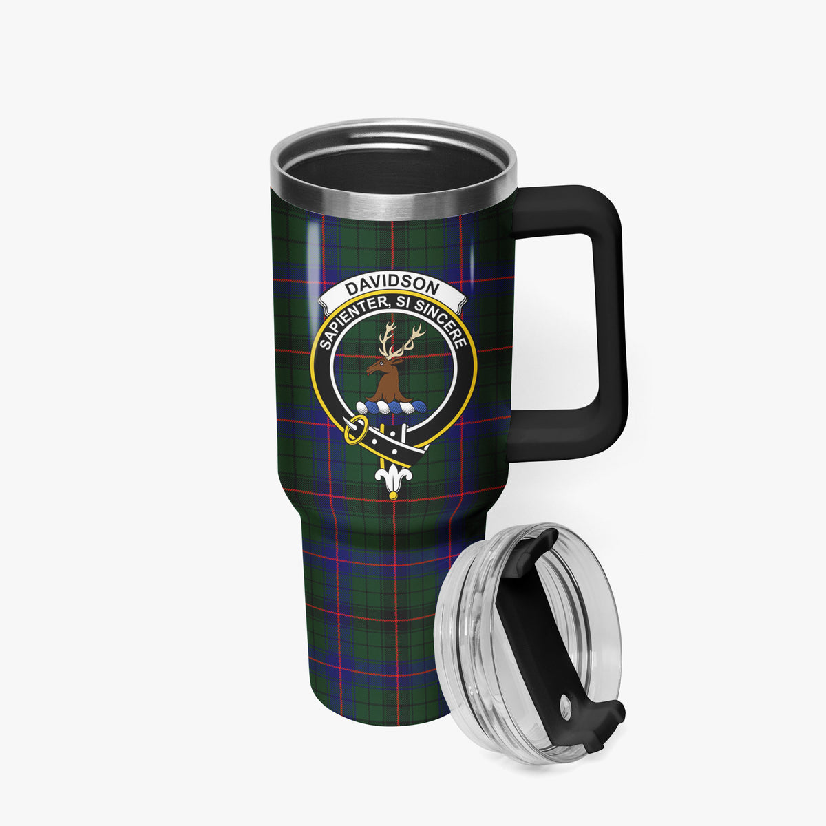 Davidson Modern Tartan Crest 40 oz Insulated Tumbler with Handle