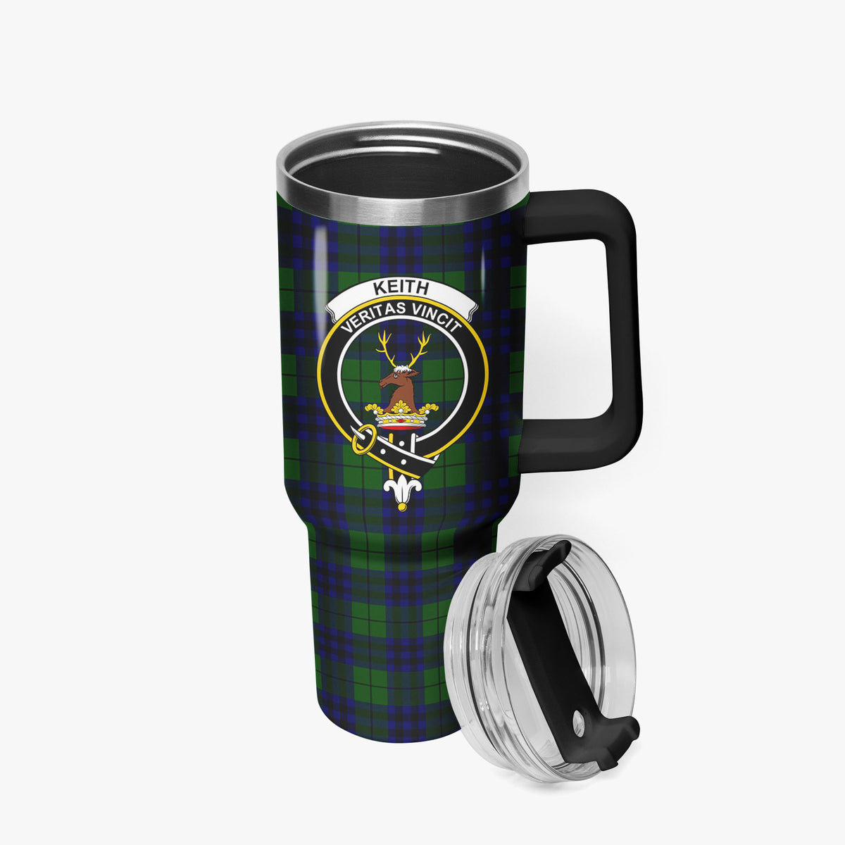 Keith Modern Tartan Crest 40 oz Insulated Tumbler with Handle