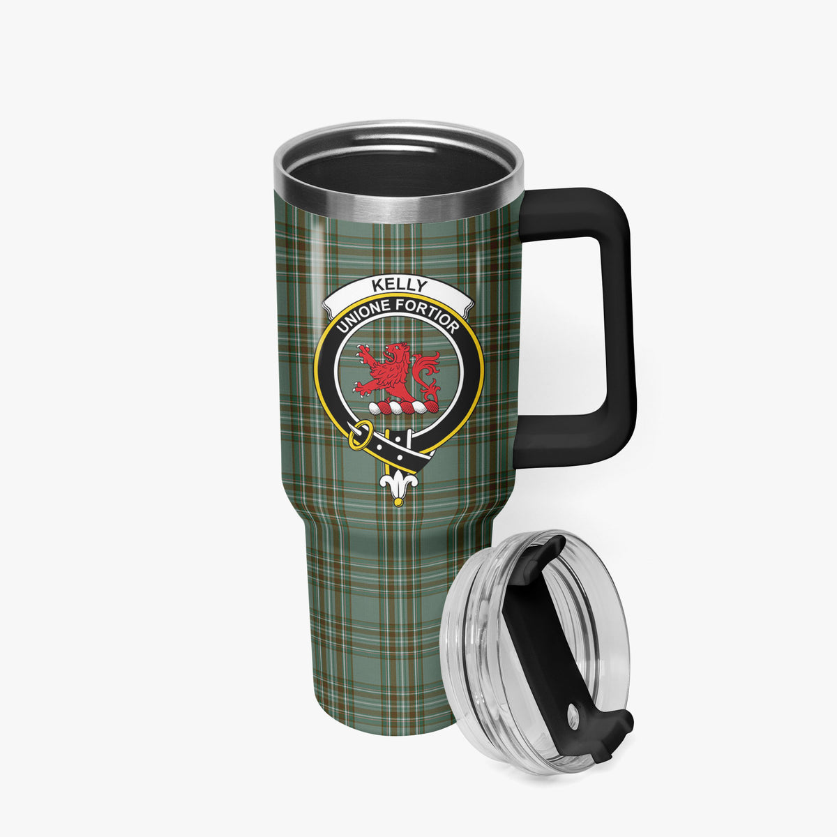 Kelly Dress Tartan Crest 40 oz Insulated Tumbler with Handle