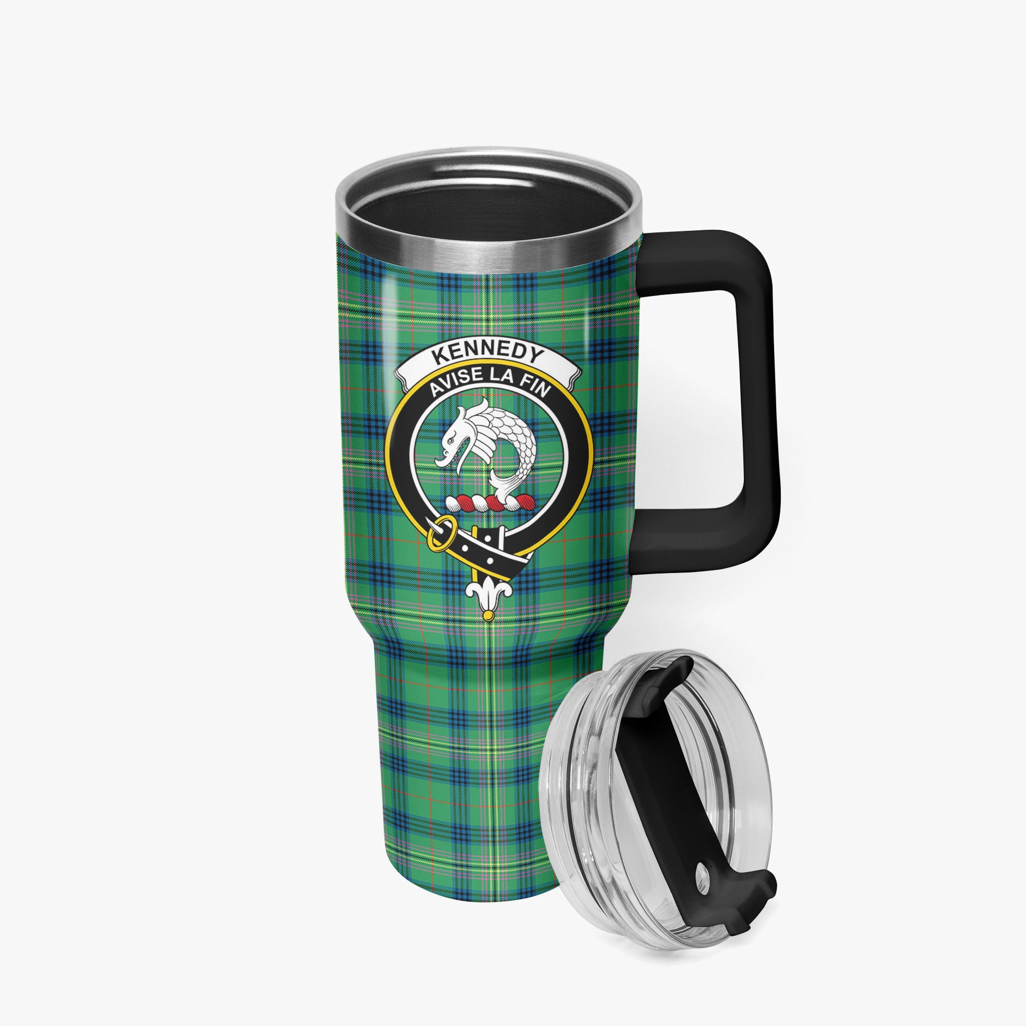 Kennedy Ancient Tartan Crest 40 oz Insulated Tumbler with Handle