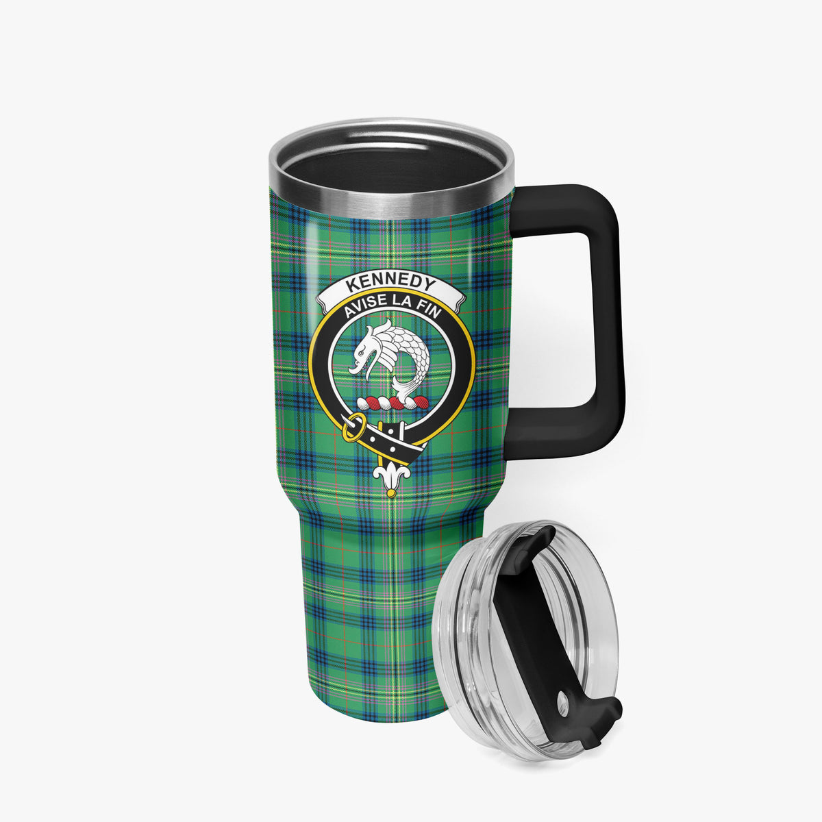 Kennedy Ancient Tartan Crest 40 oz Insulated Tumbler with Handle