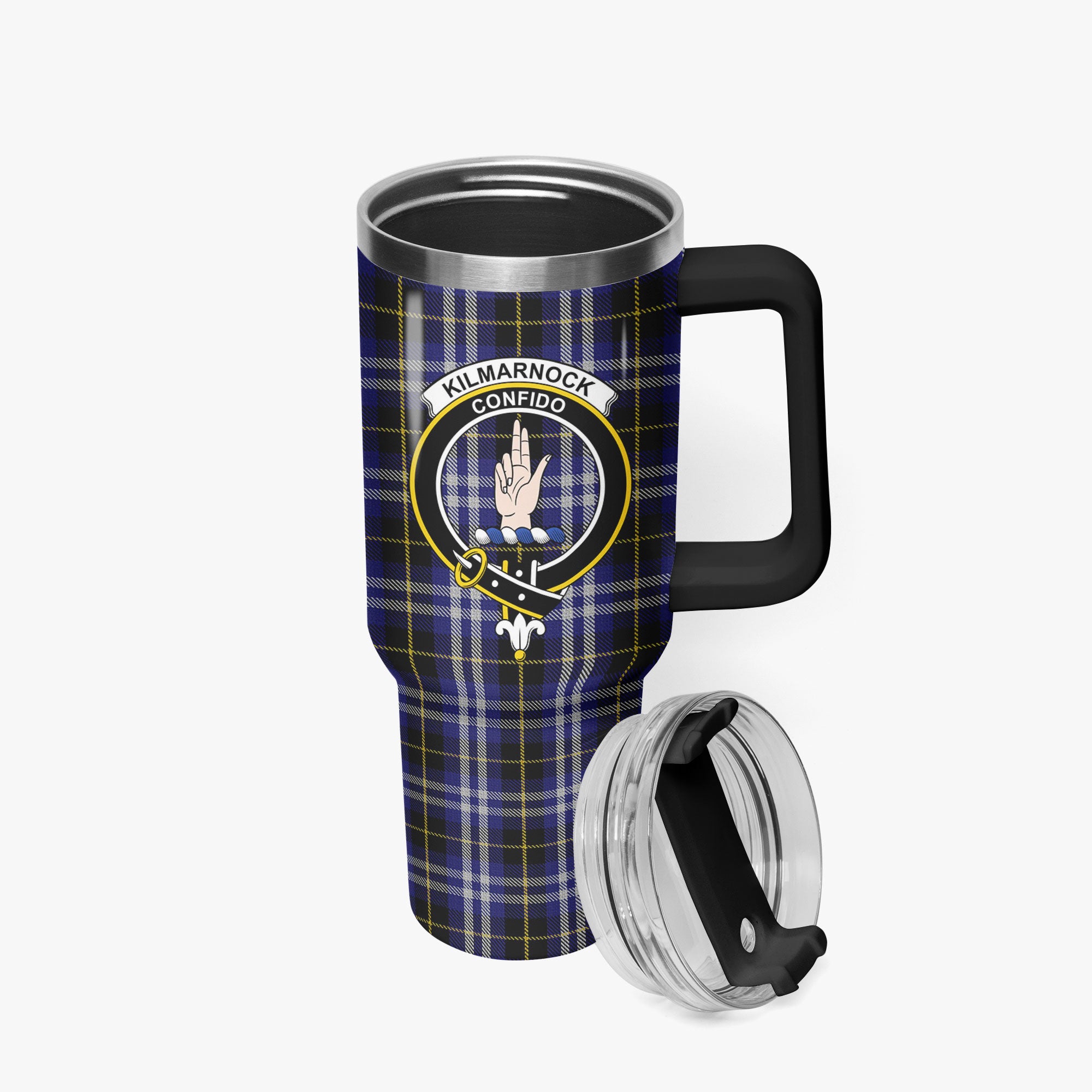 Kilmarnock Tartan Crest 40 oz Insulated Tumbler with Handle