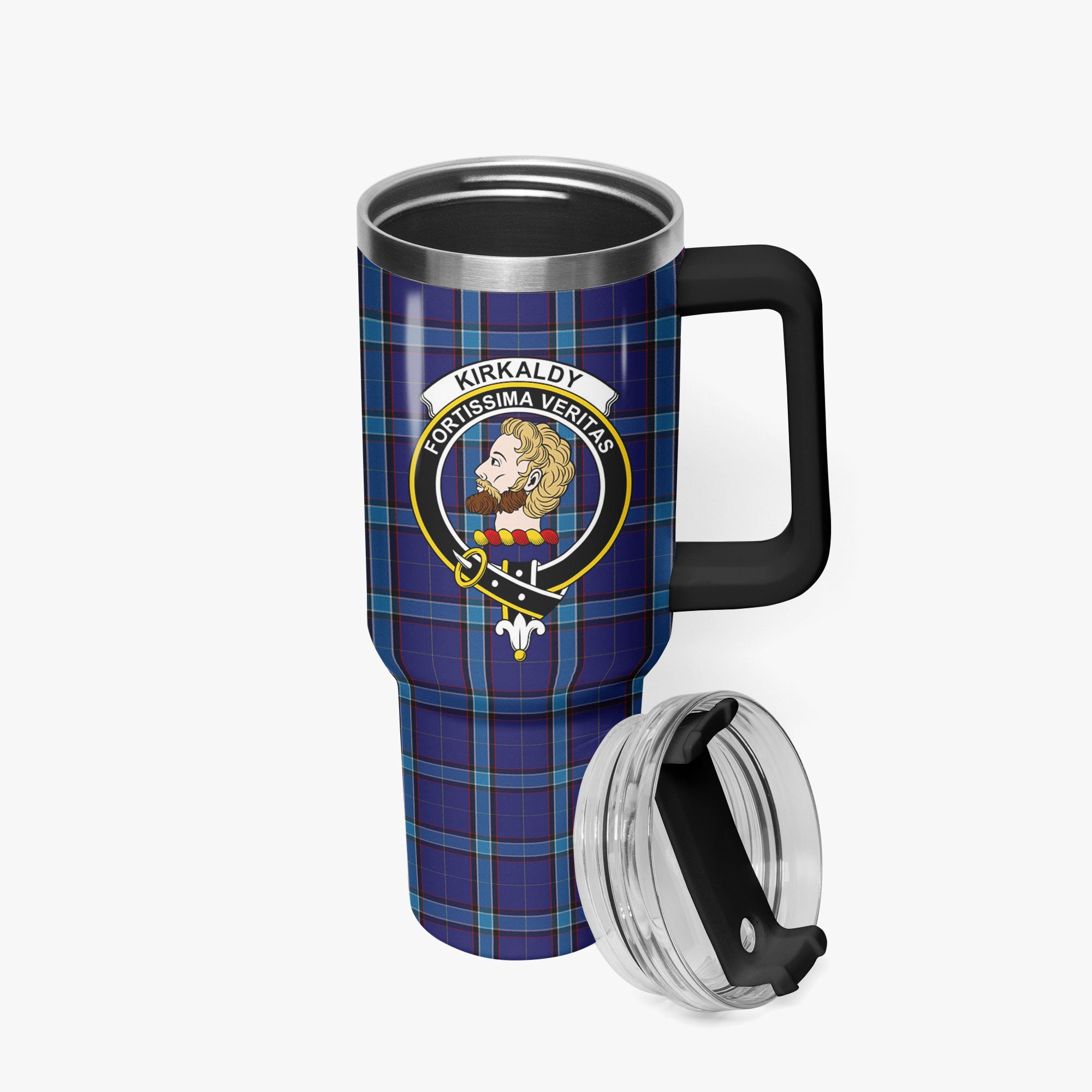 Kirkaldy Tartan Crest 40 oz Insulated Tumbler with Handle