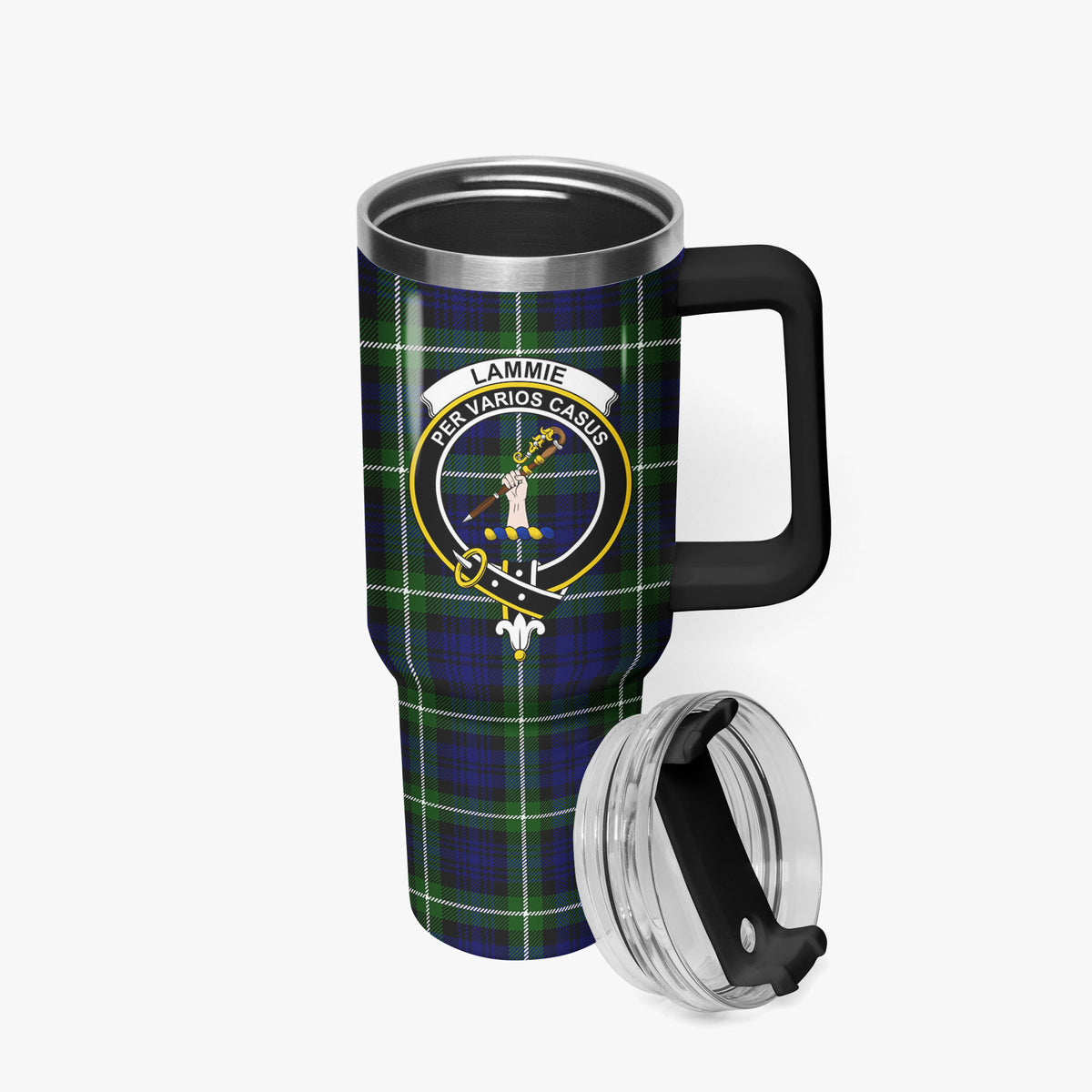 Lammie Tartan Crest 40 oz Insulated Tumbler with Handle