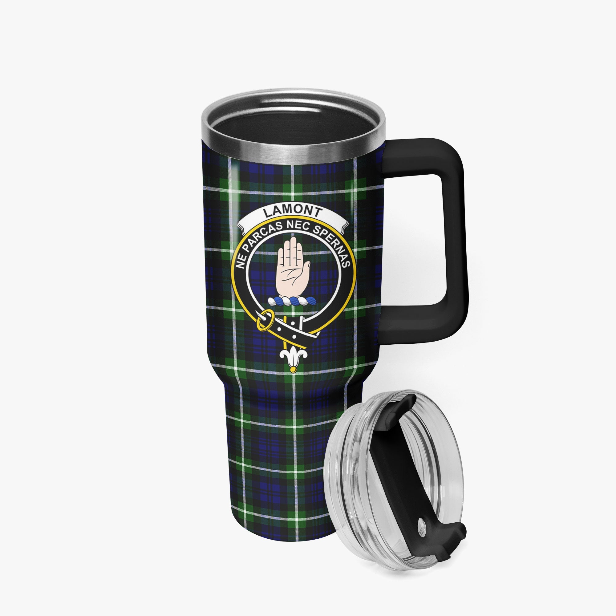 Lamont Modern Tartan Crest 40 oz Insulated Tumbler with Handle