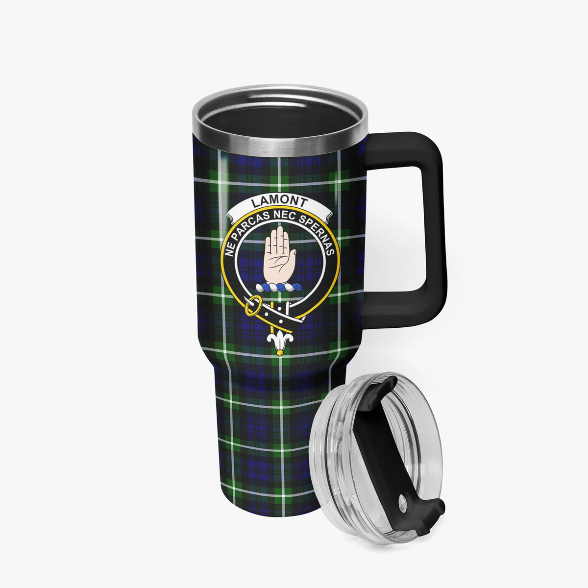 Lamont Modern Tartan Crest 40 oz Insulated Tumbler with Handle