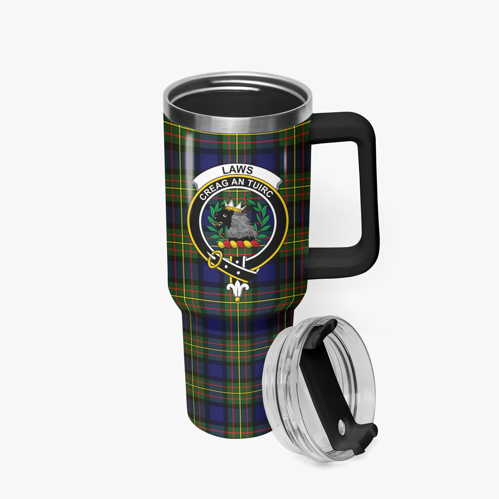 Laws Tartan Crest 40 oz Insulated Tumbler with Handle