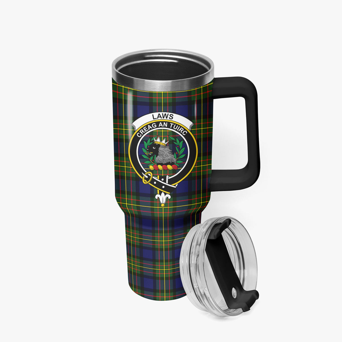 Laws Tartan Crest 40 oz Insulated Tumbler with Handle