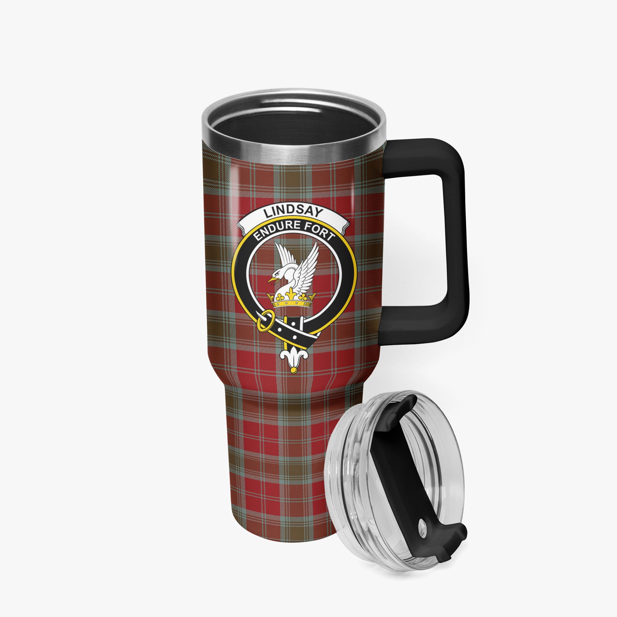 Lindsay Weathered Tartan Crest 40 oz Insulated Tumbler with Handle