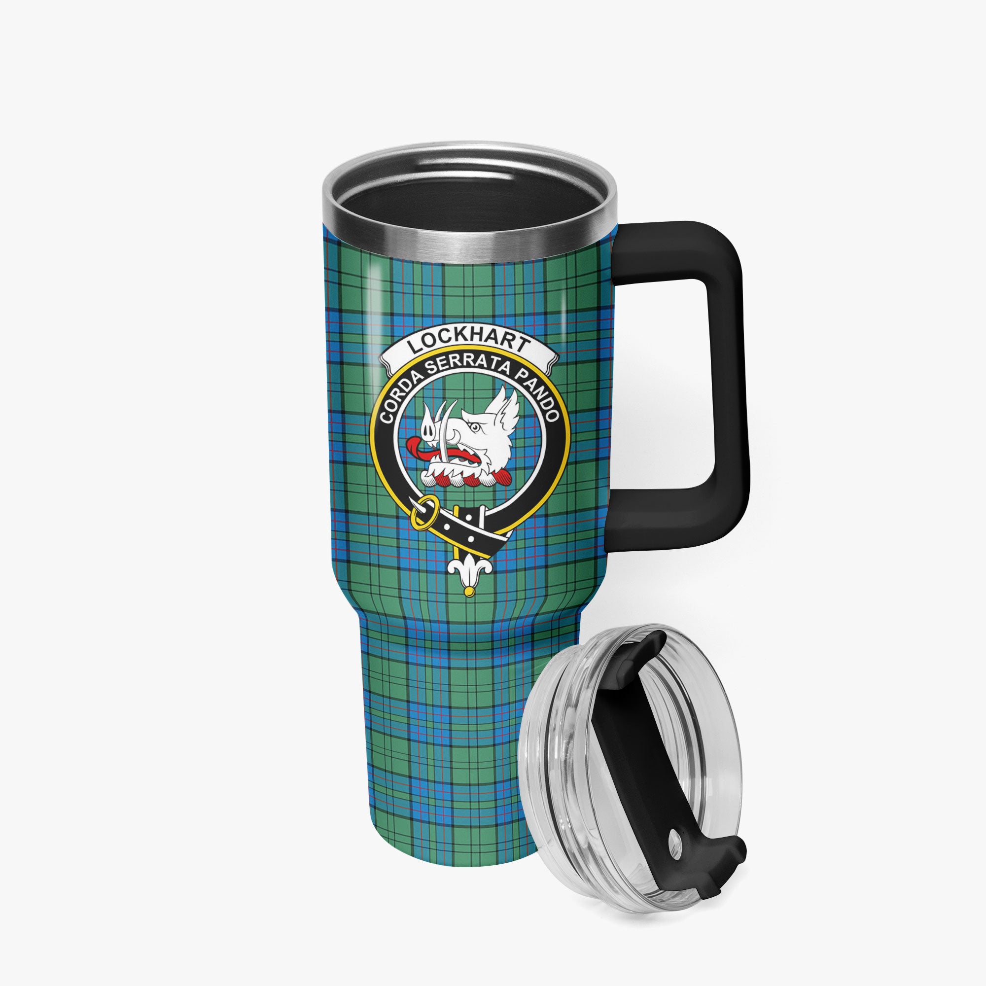 Lockhart Tartan Crest 40 oz Insulated Tumbler with Handle