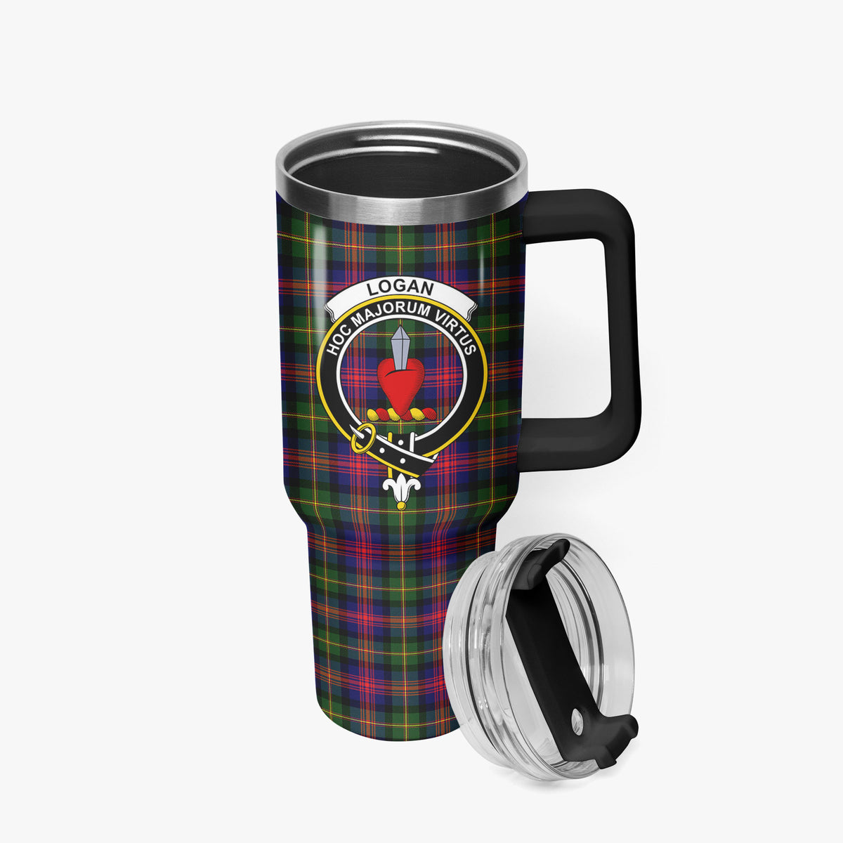 Logan Modern Tartan Crest 40 oz Insulated Tumbler with Handle