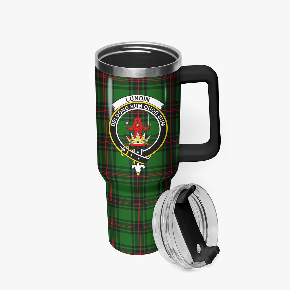 Lundin Tartan Crest 40 oz Insulated Tumbler with Handle