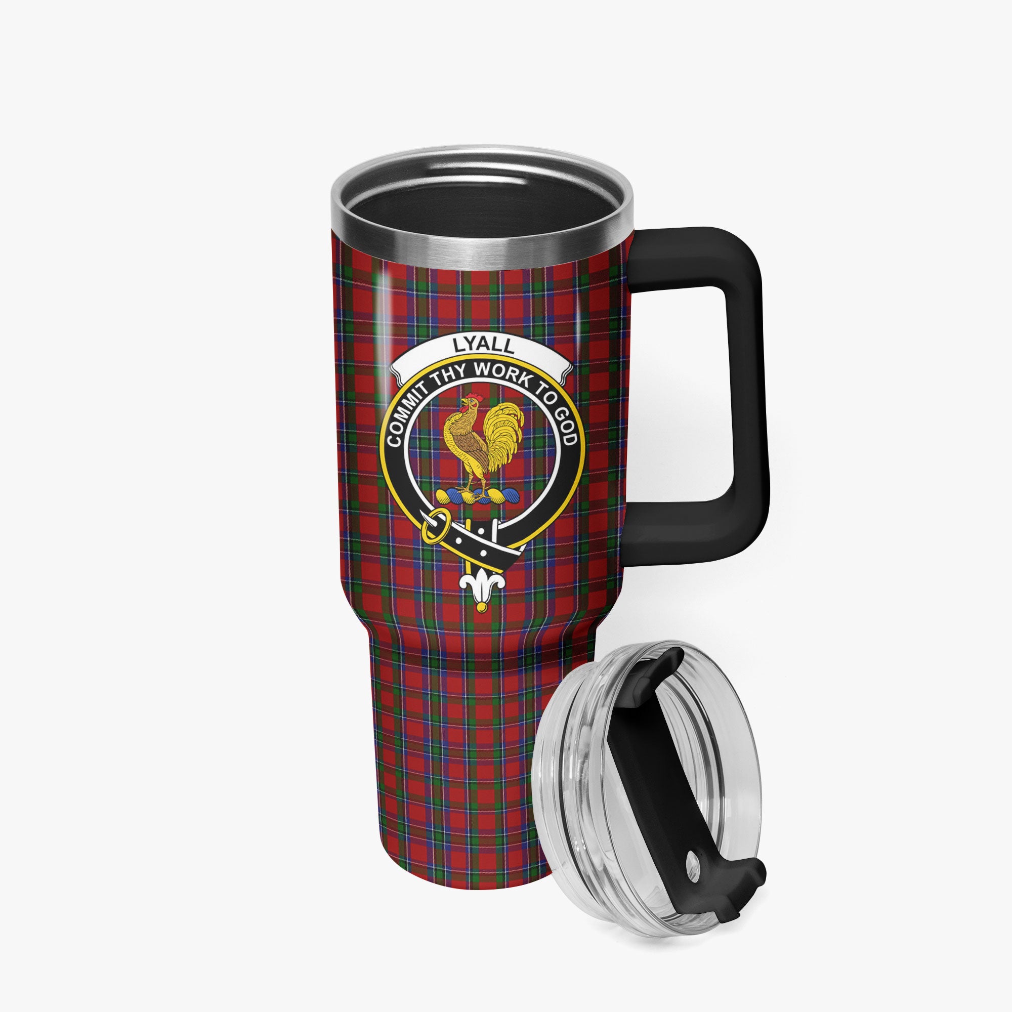 Lyall Tartan Crest 40 oz Insulated Tumbler with Handle